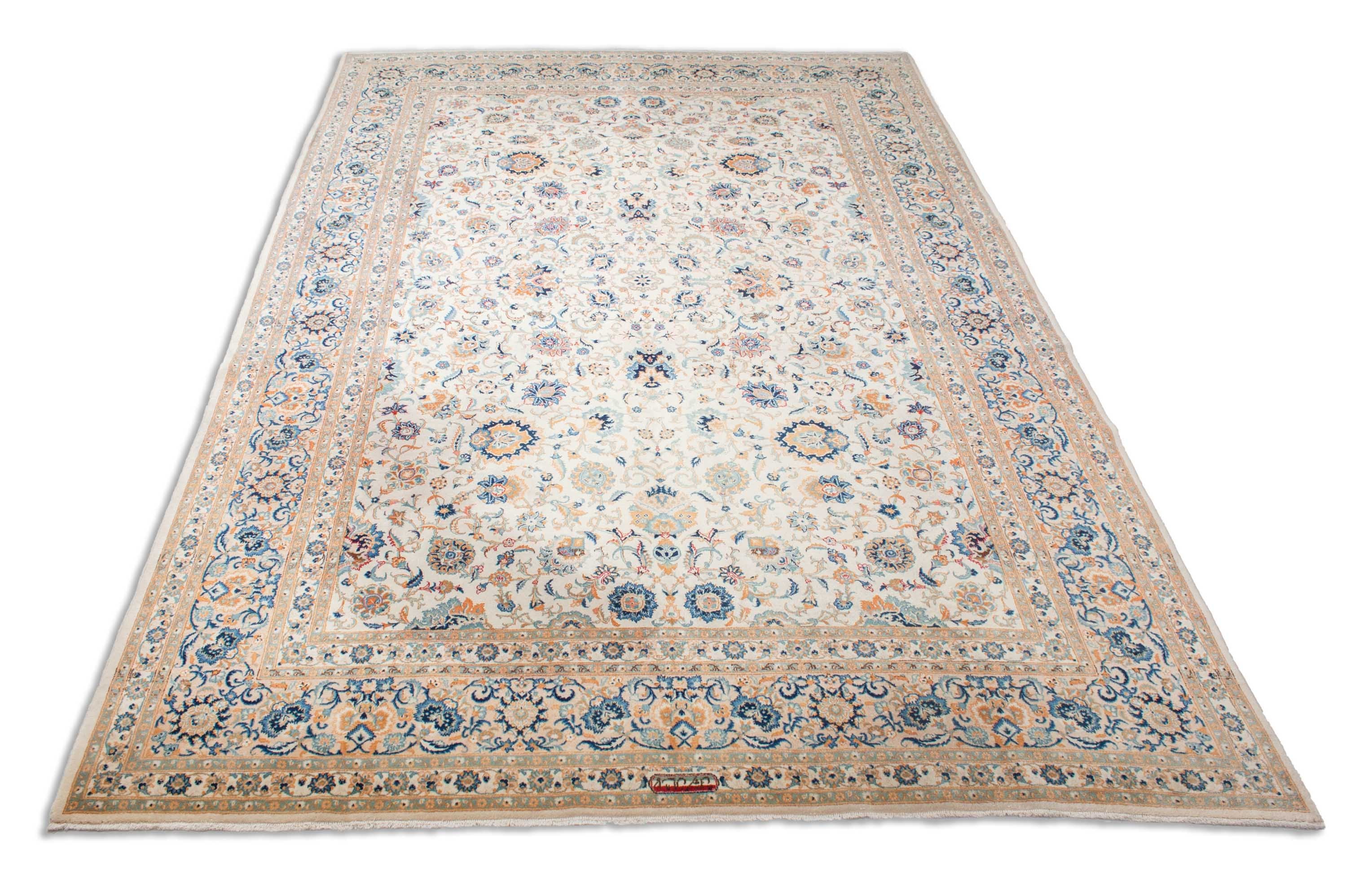 Eine Fotoaufnahme eines Keshan Teppichs.