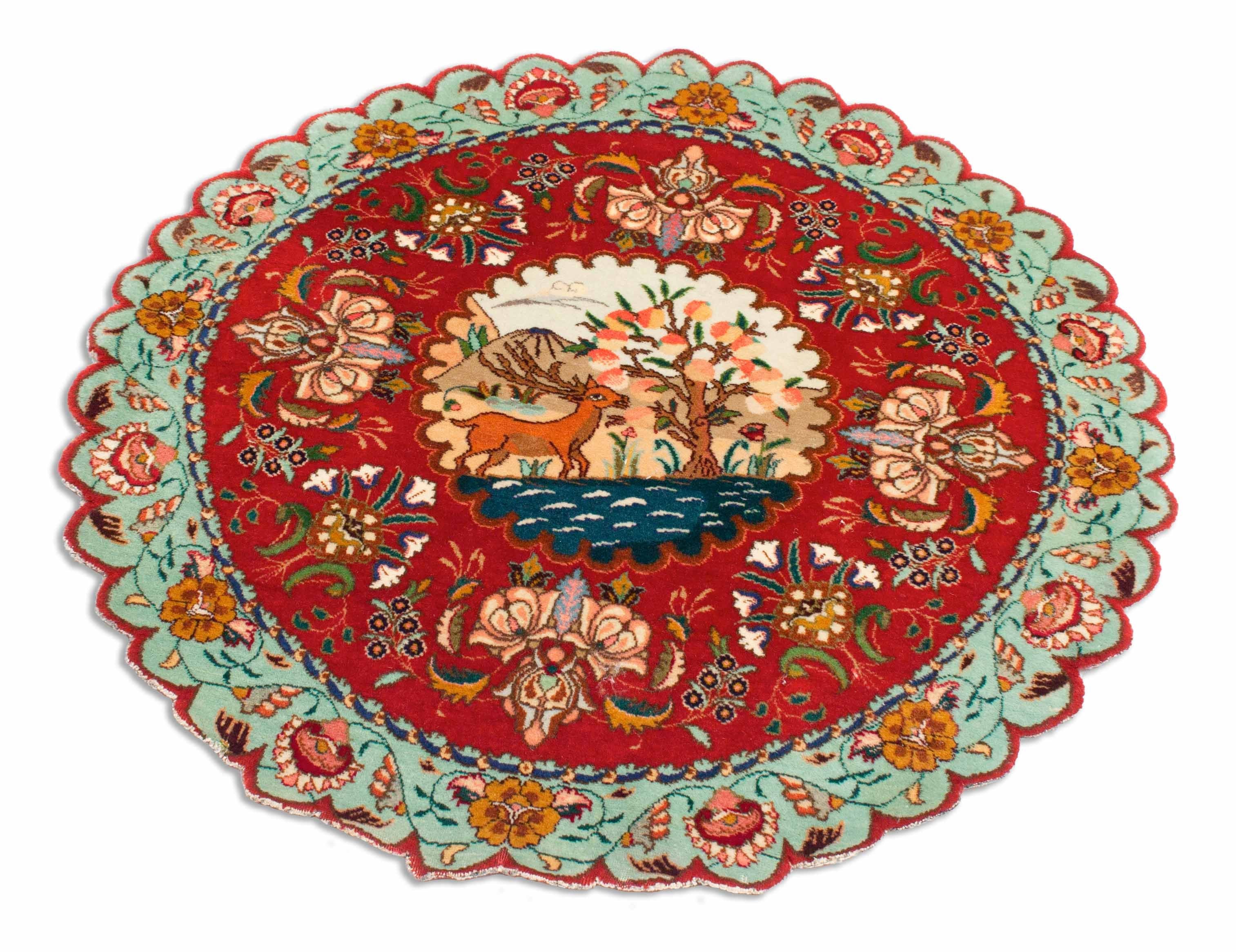 Eine Fotoaufnahme eines Täbriz Teppichs.