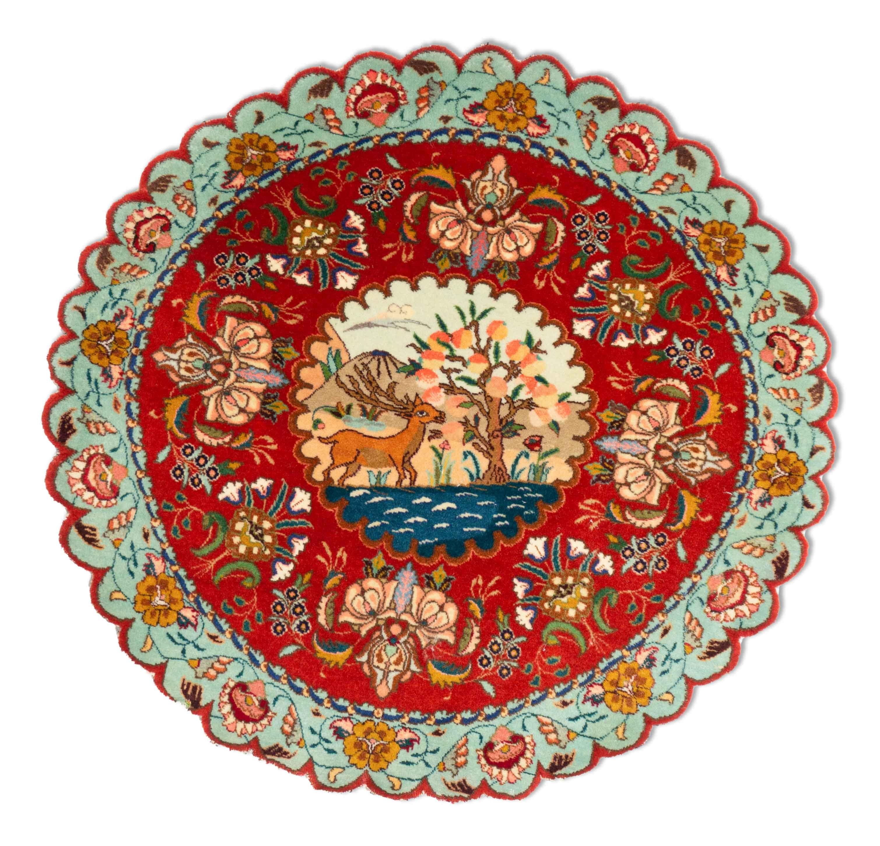 Eine Fotoaufnahme eines Täbriz Teppichs.