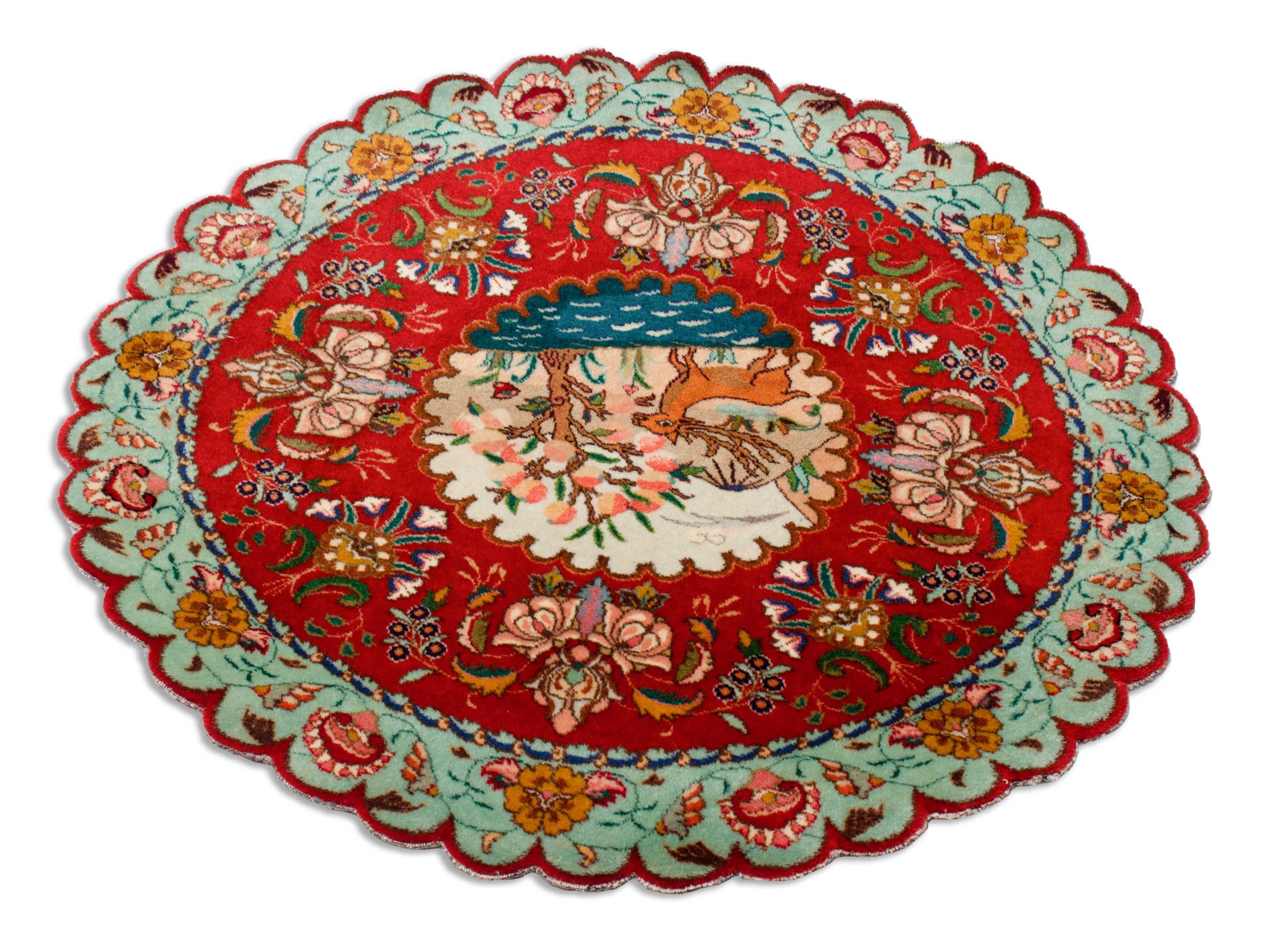 Eine Fotoaufnahme eines Täbriz Teppichs.