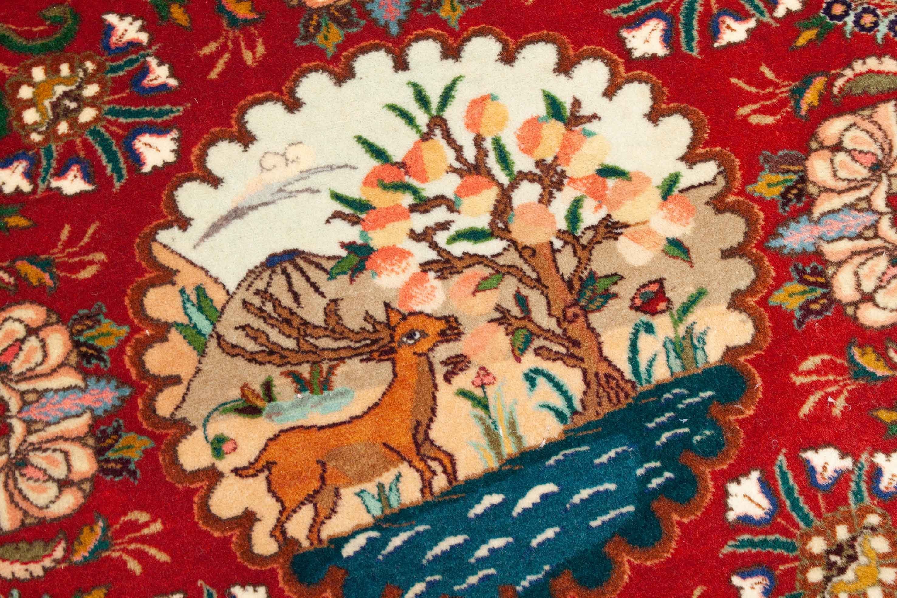 Eine Fotoaufnahme eines Täbriz Teppichs.