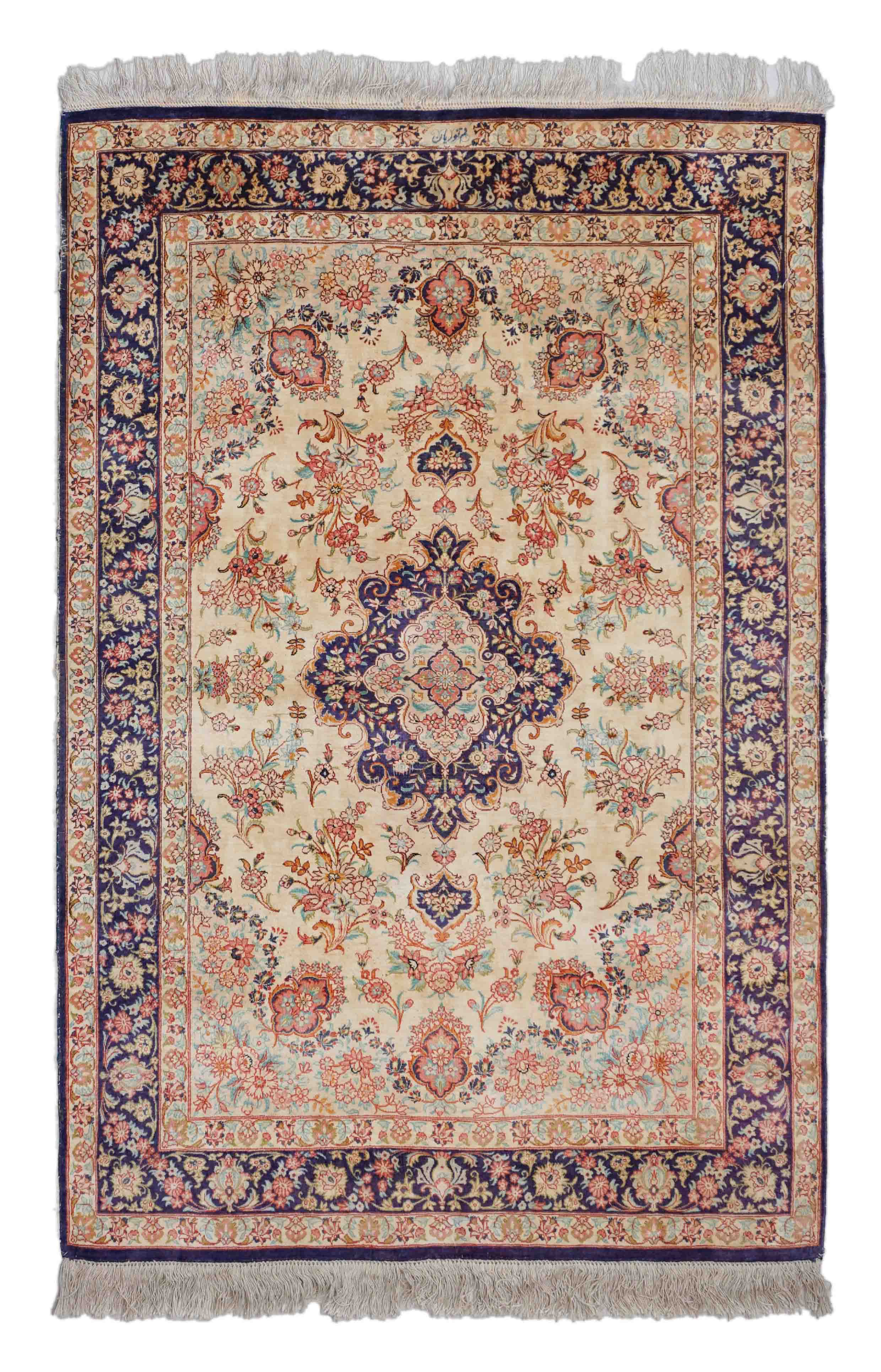 Ghom aus reiner Seide | 150 cm x 100 cm | Nr. 16371