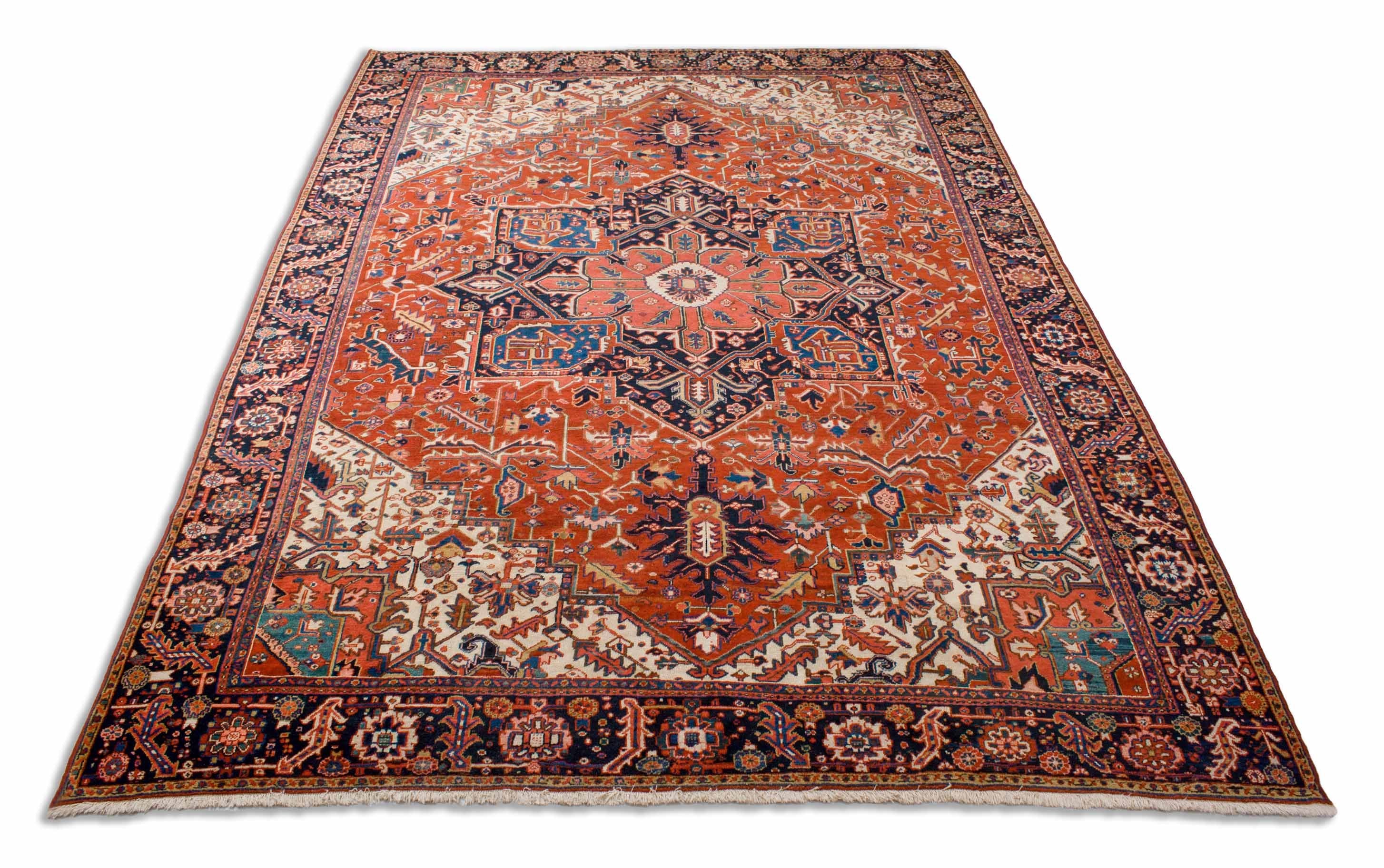 Eine Fotoaufnahme eines Heriz Teppichs.