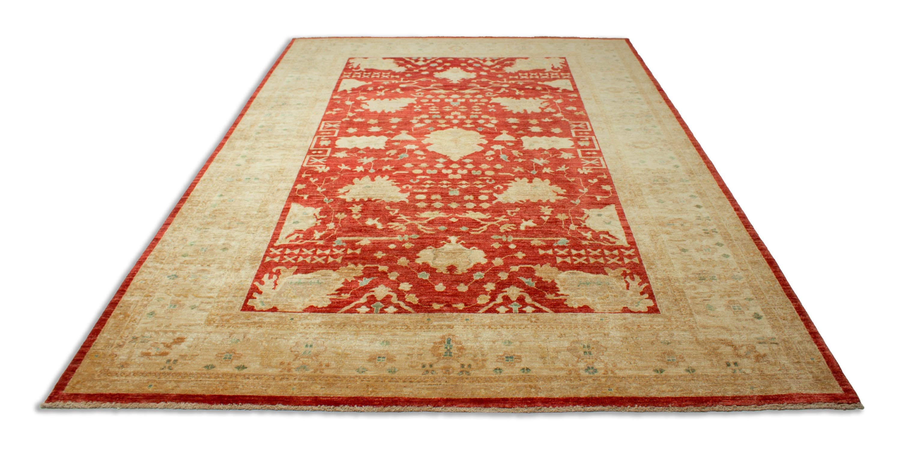 Eine Fotoaufnahme eines Farahan Teppichs.