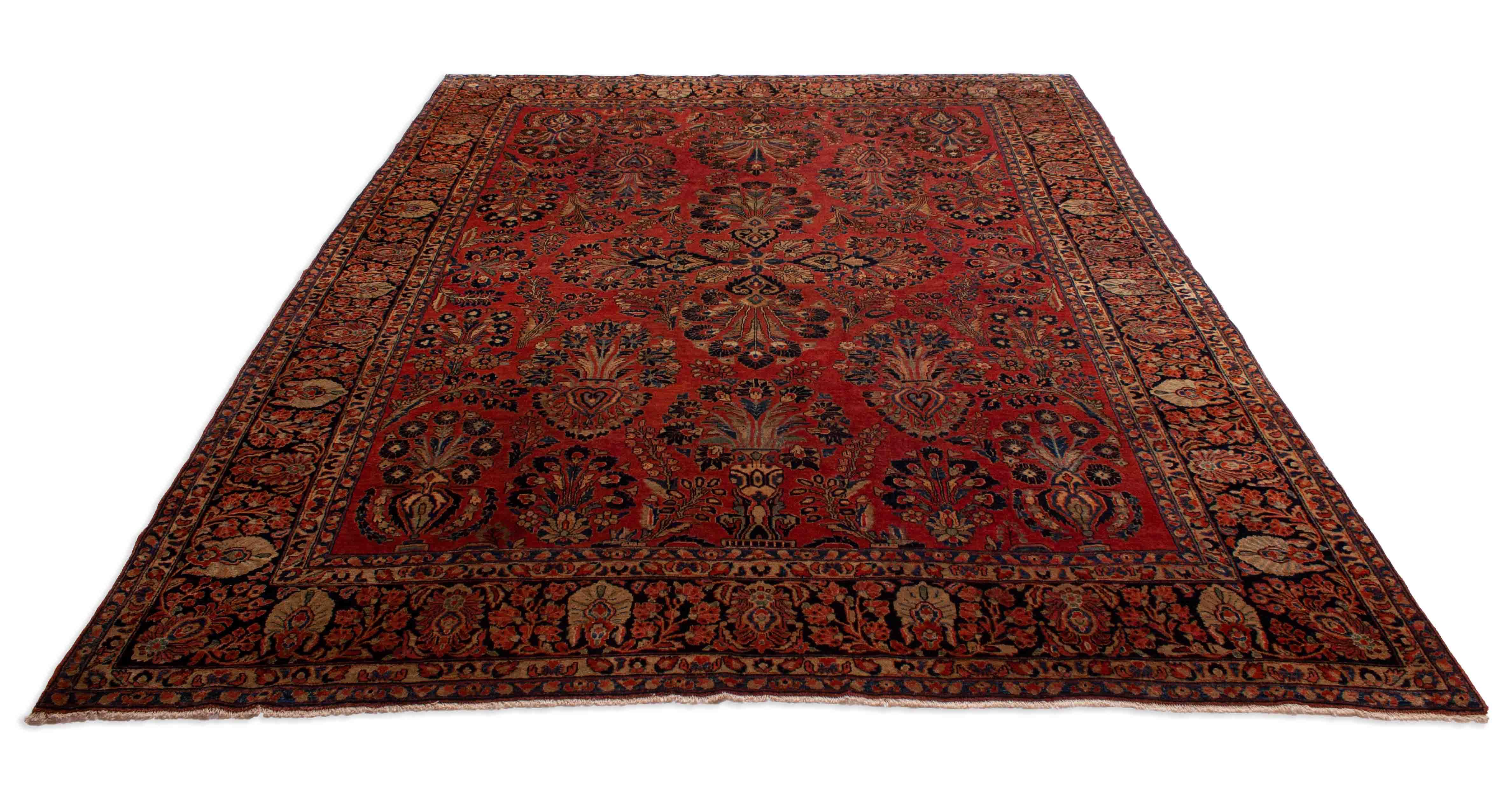 Eine Fotoaufnahme eines Re-Import Sarough Teppichs.