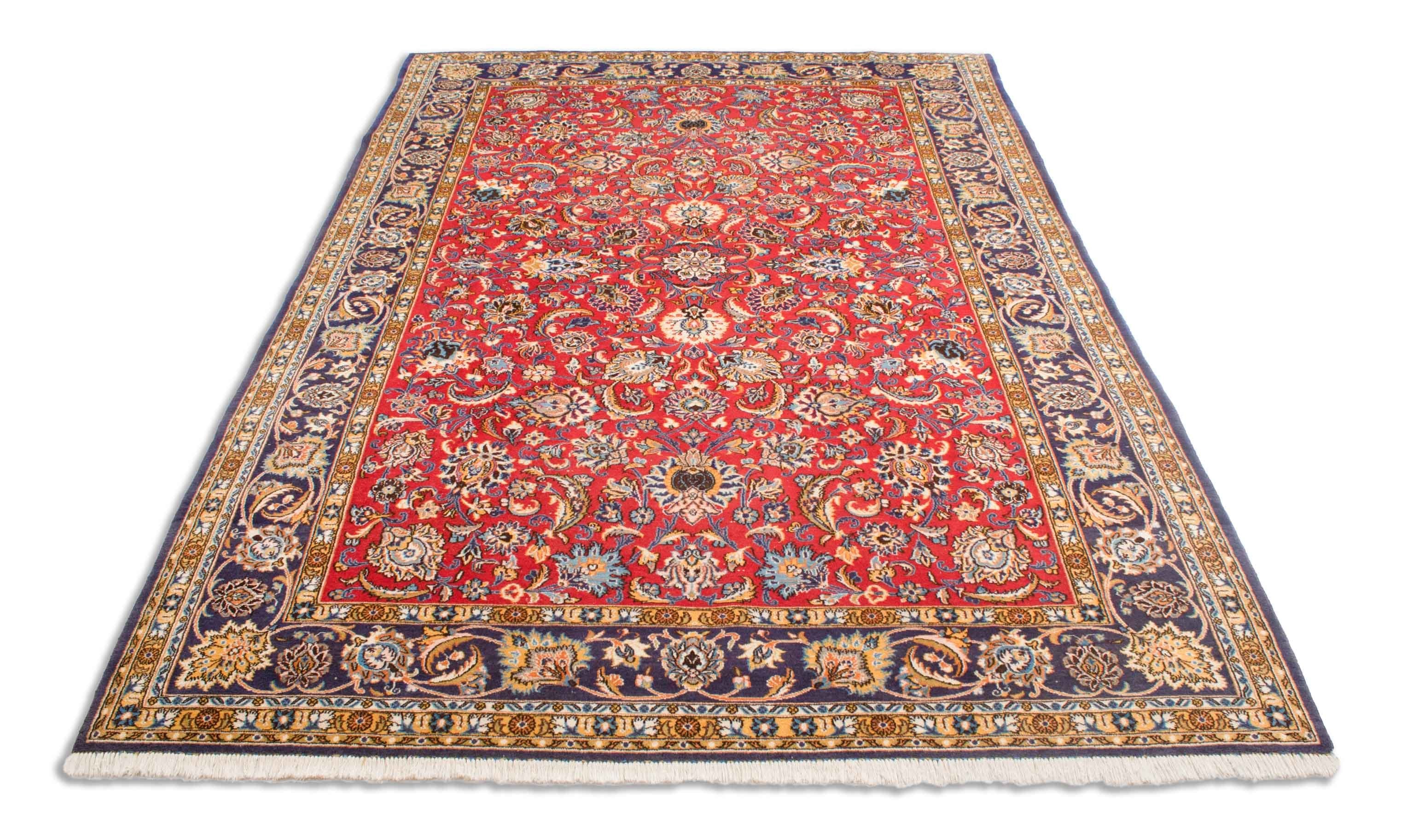 Eine Fotoaufnahme eines Ghom Teppichs.