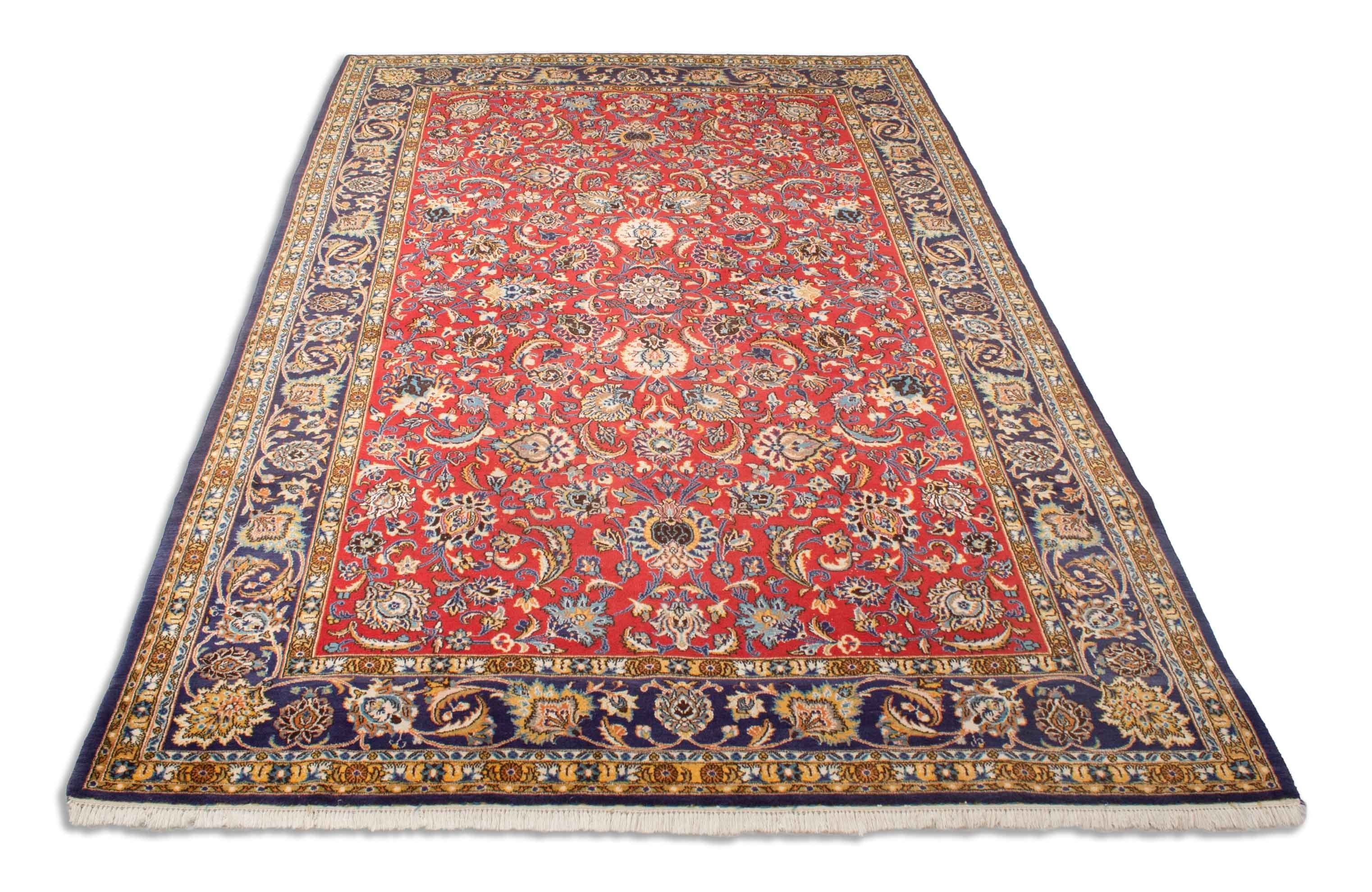 Eine Fotoaufnahme eines Ghom Teppichs.