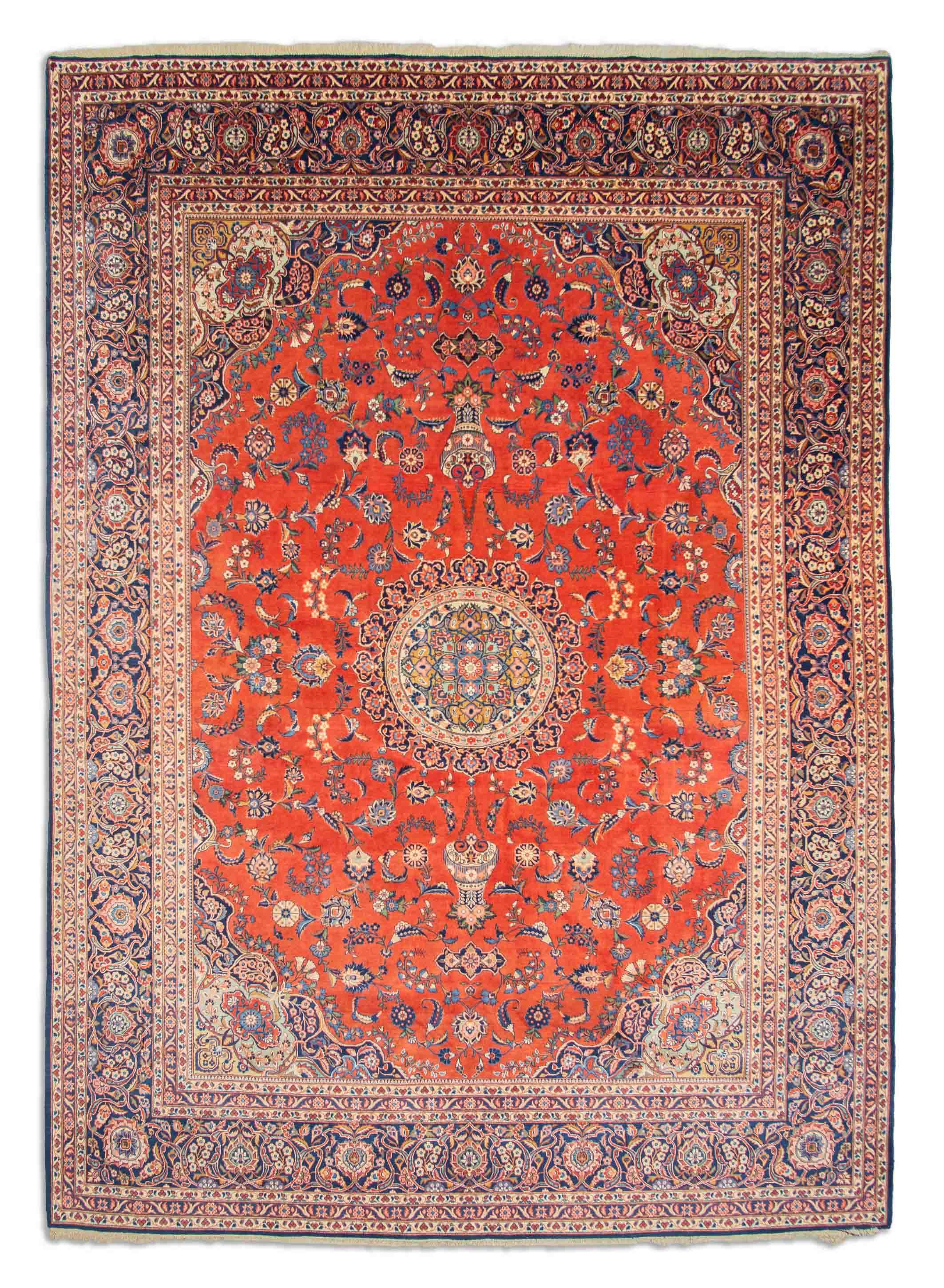 Eine Fotoaufnahme eines Keshan Teppichs.