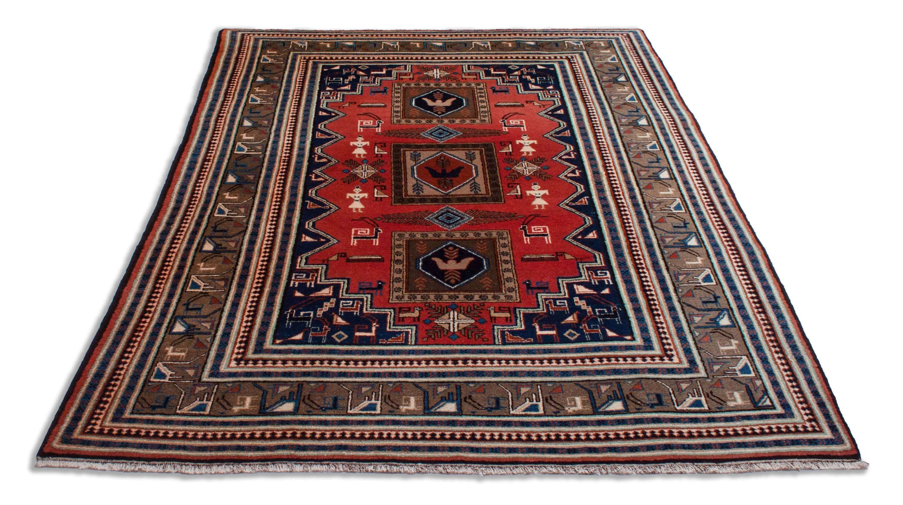 Eine Fotoaufnahme eines Gabbeh Teppichs.