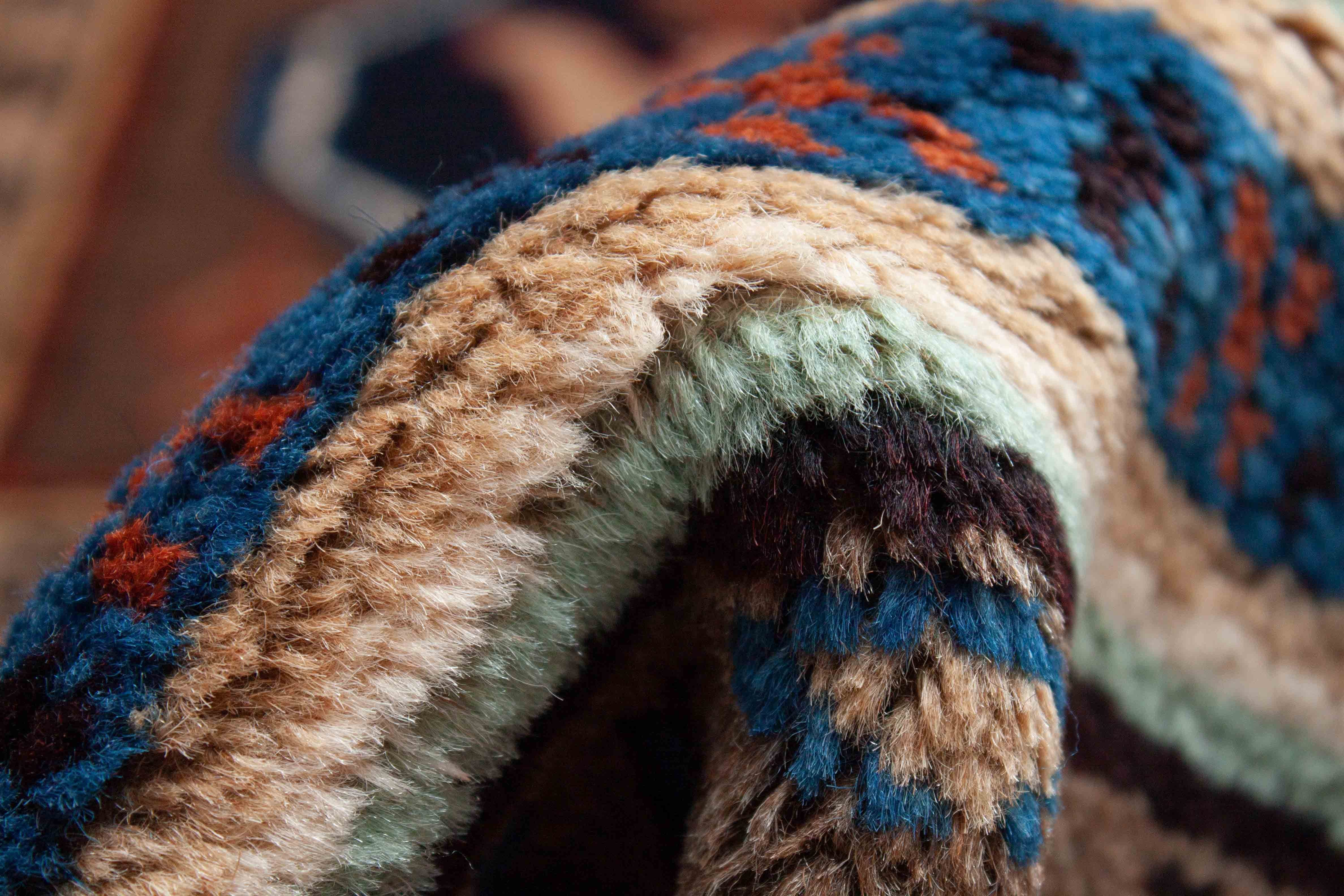 Eine Fotoaufnahme eines Gabbeh Teppichs.