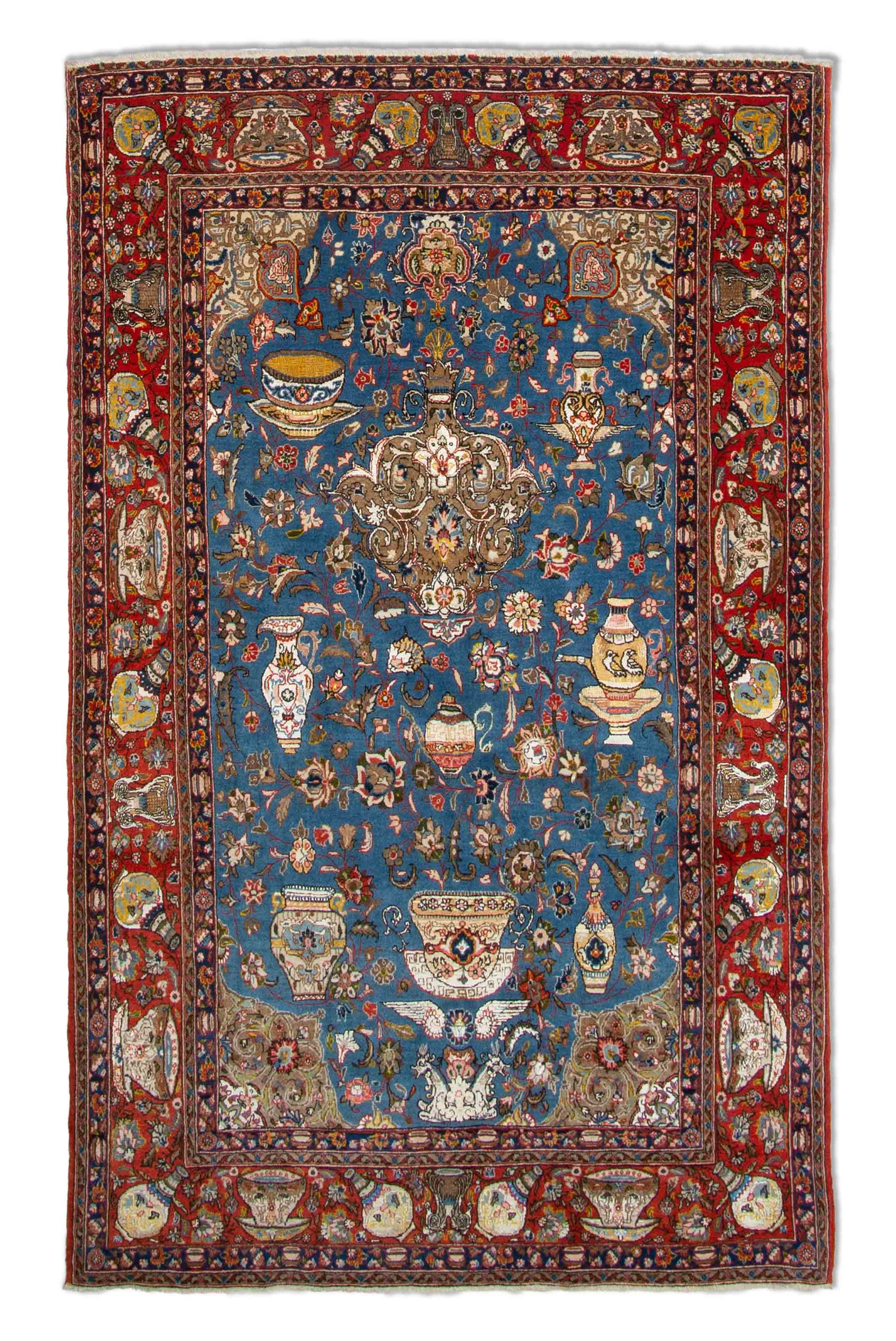 Eine Fotoaufnahme eines Ghom Teppichs.