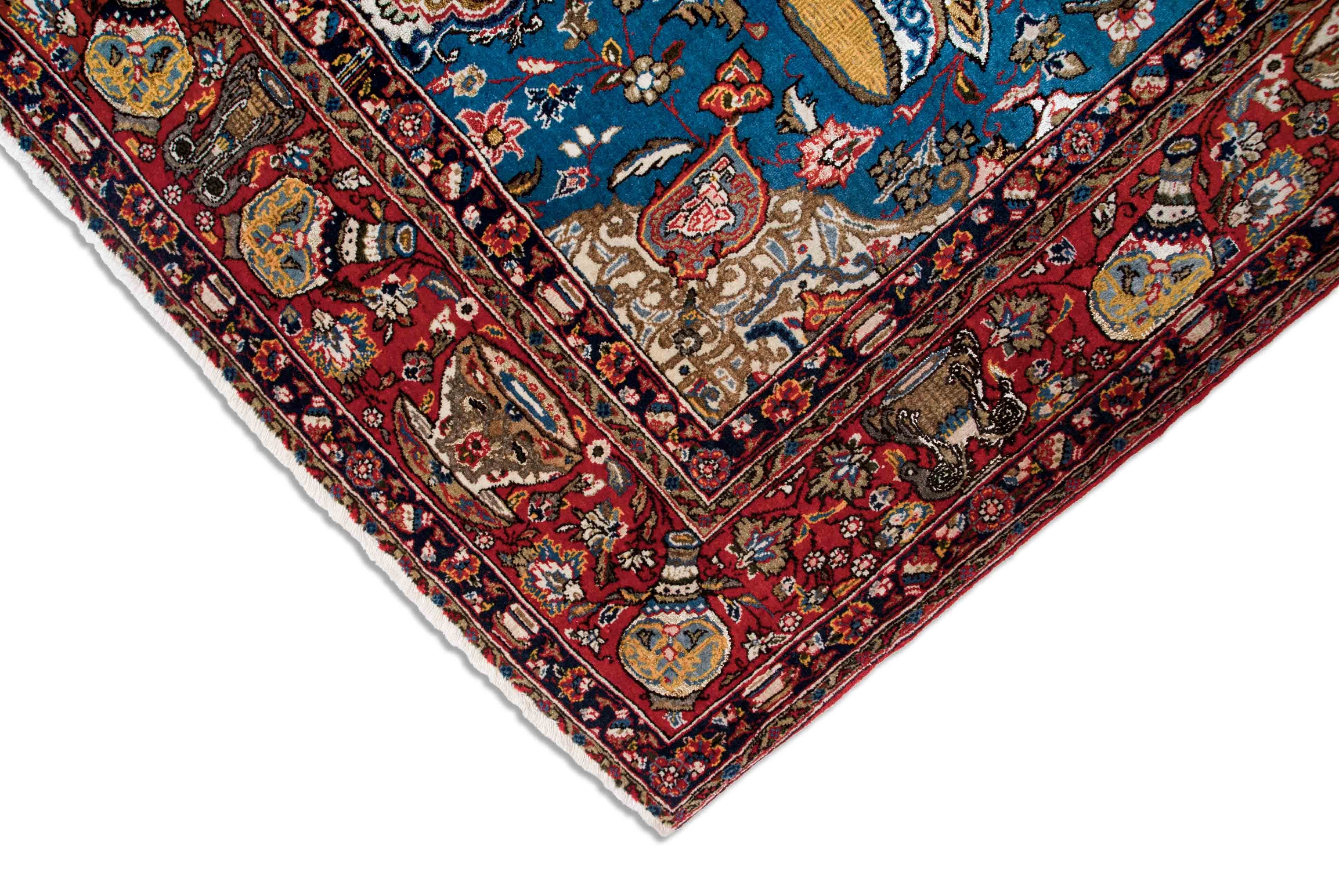 Eine Fotoaufnahme eines Ghom Teppichs.