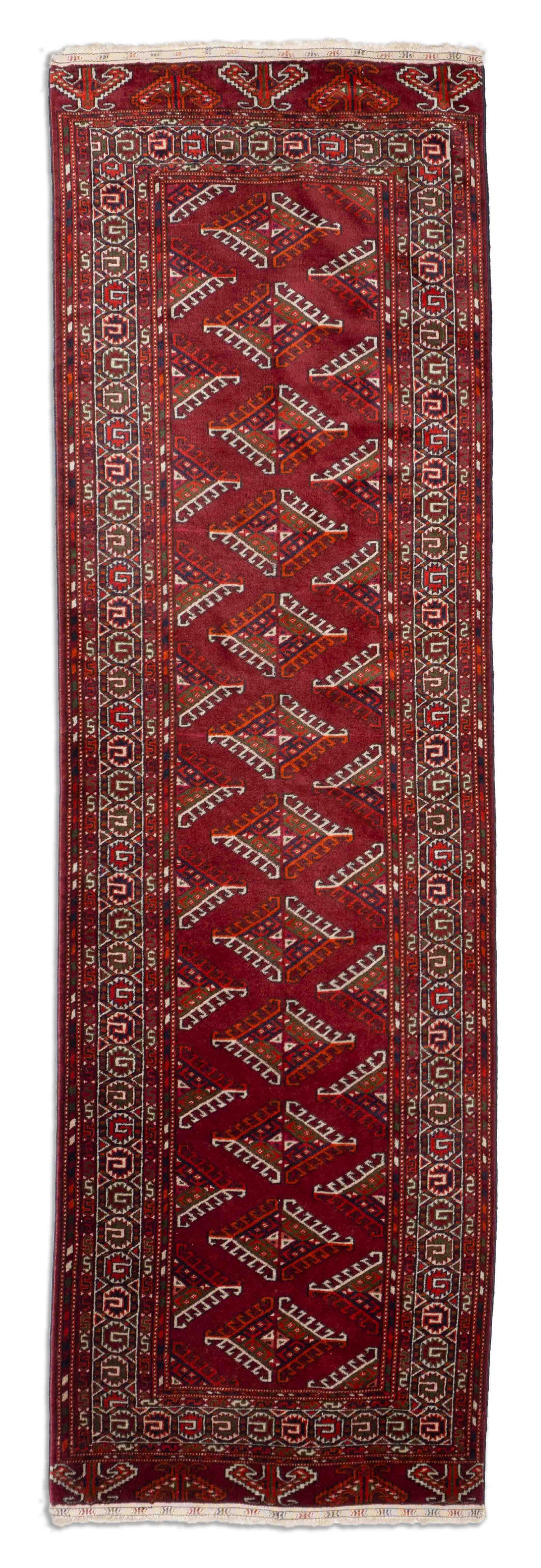 Eine Fotoaufnahme eines Tekke Teppichs.