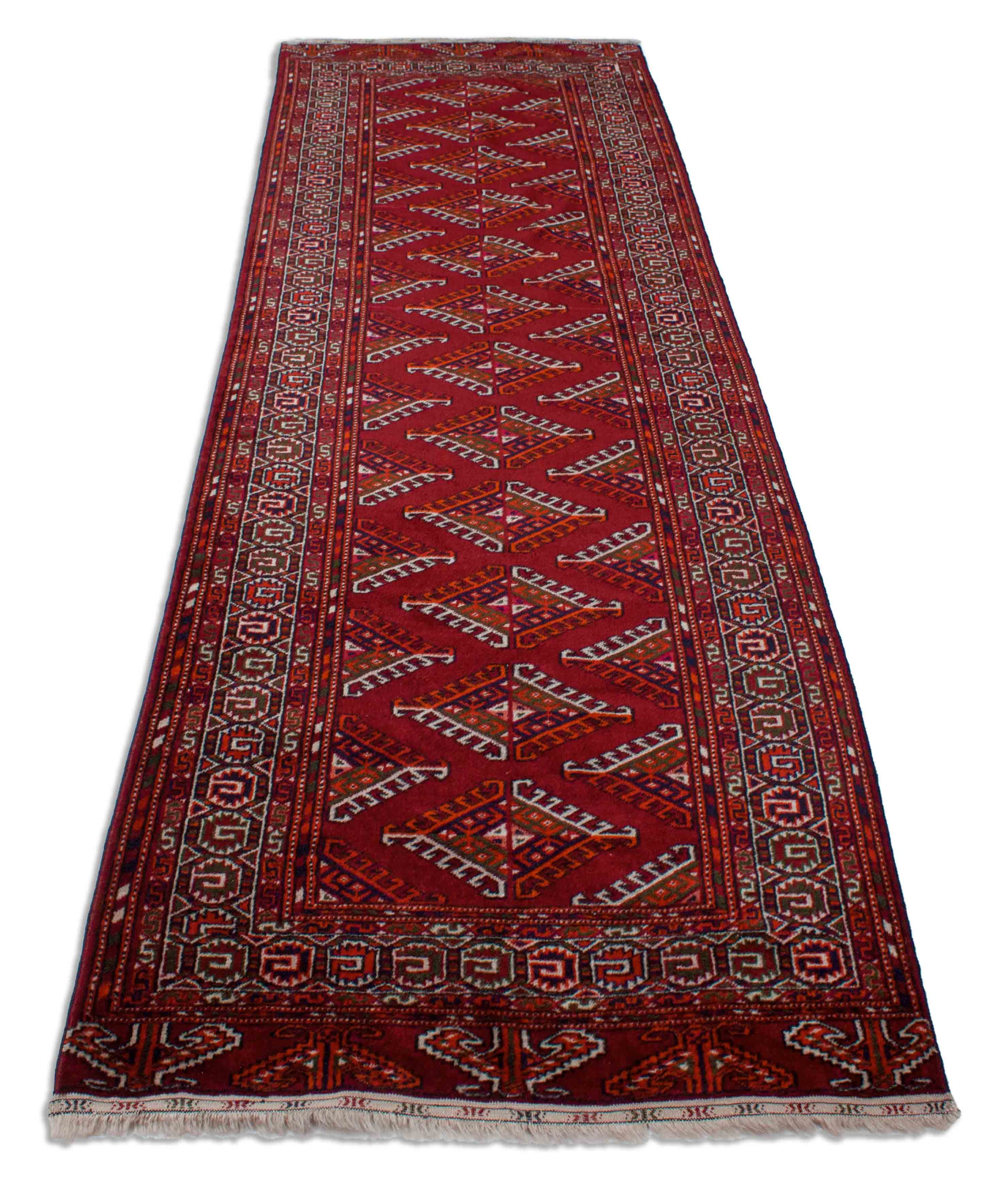 Eine Fotoaufnahme eines Tekke Teppichs.