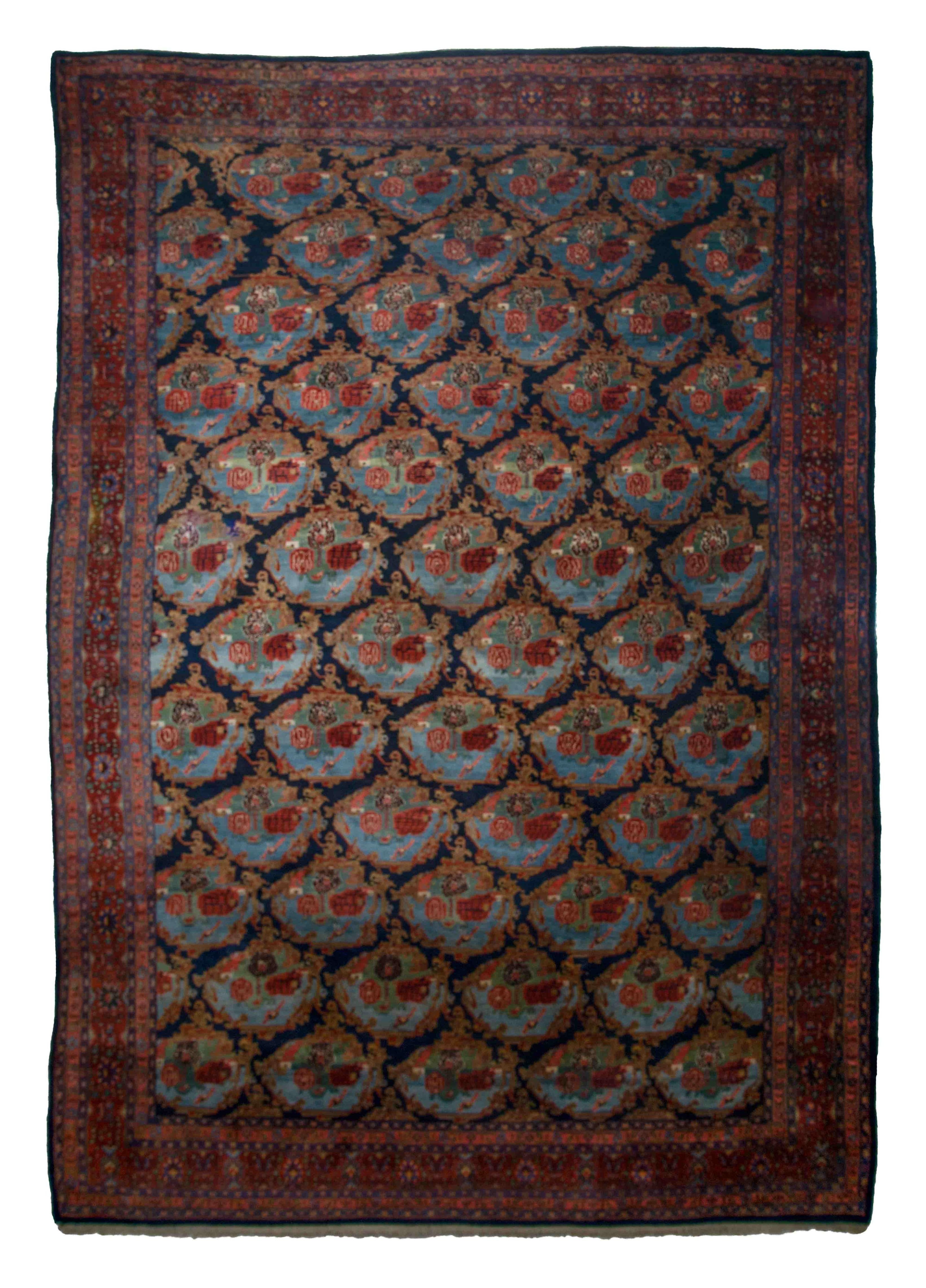 Eine Fotoaufnahme eines Bidjar Teppichs.