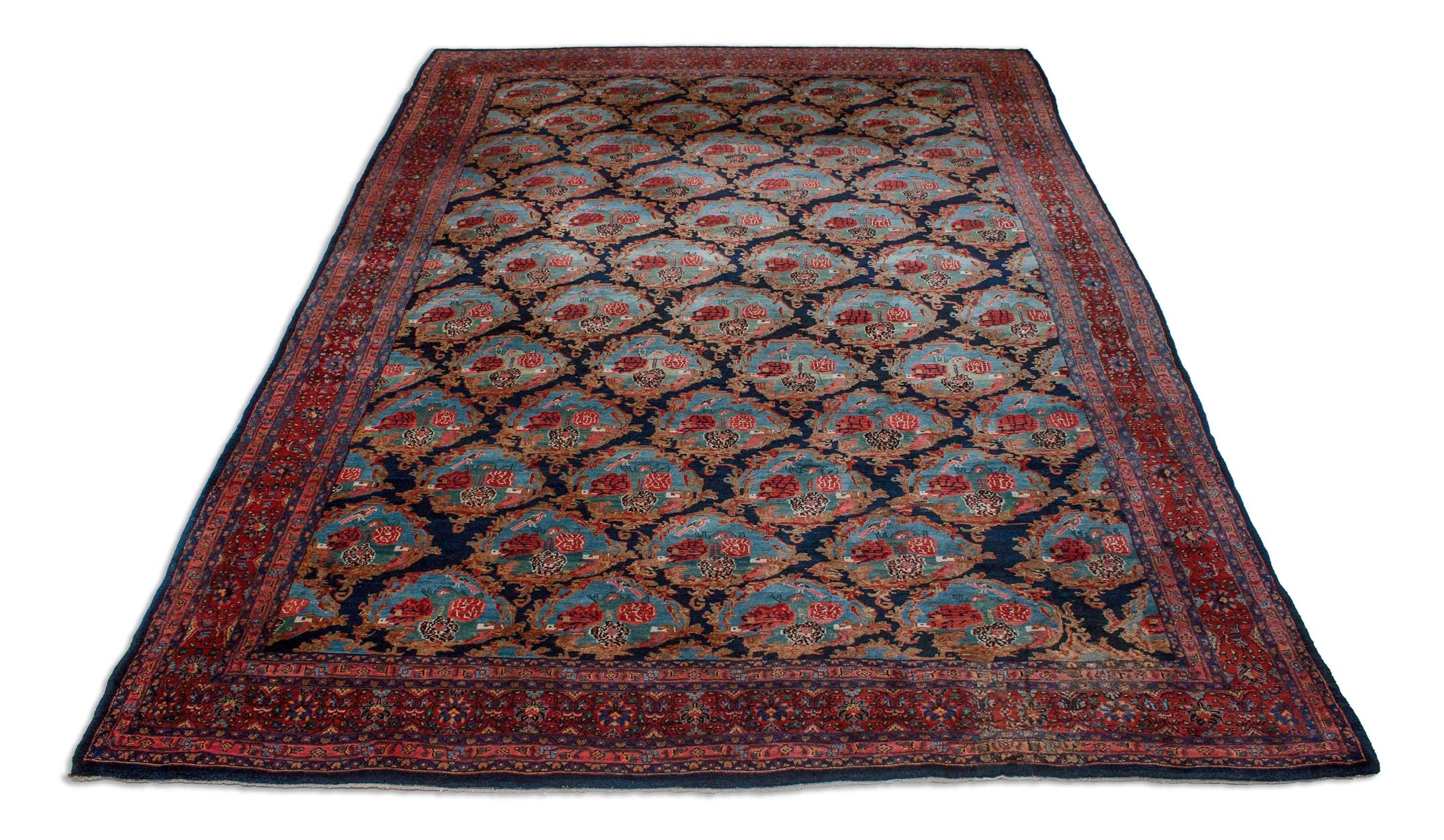 Eine Fotoaufnahme eines Bidjar Teppichs.