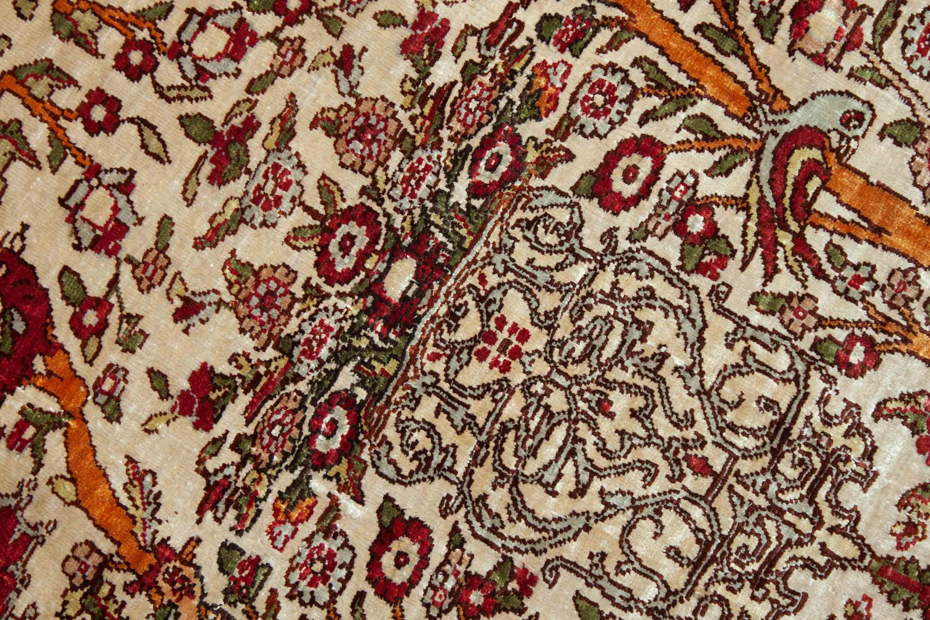 Bild vom Alter Hereke aus reiner Seide Teppich - 2