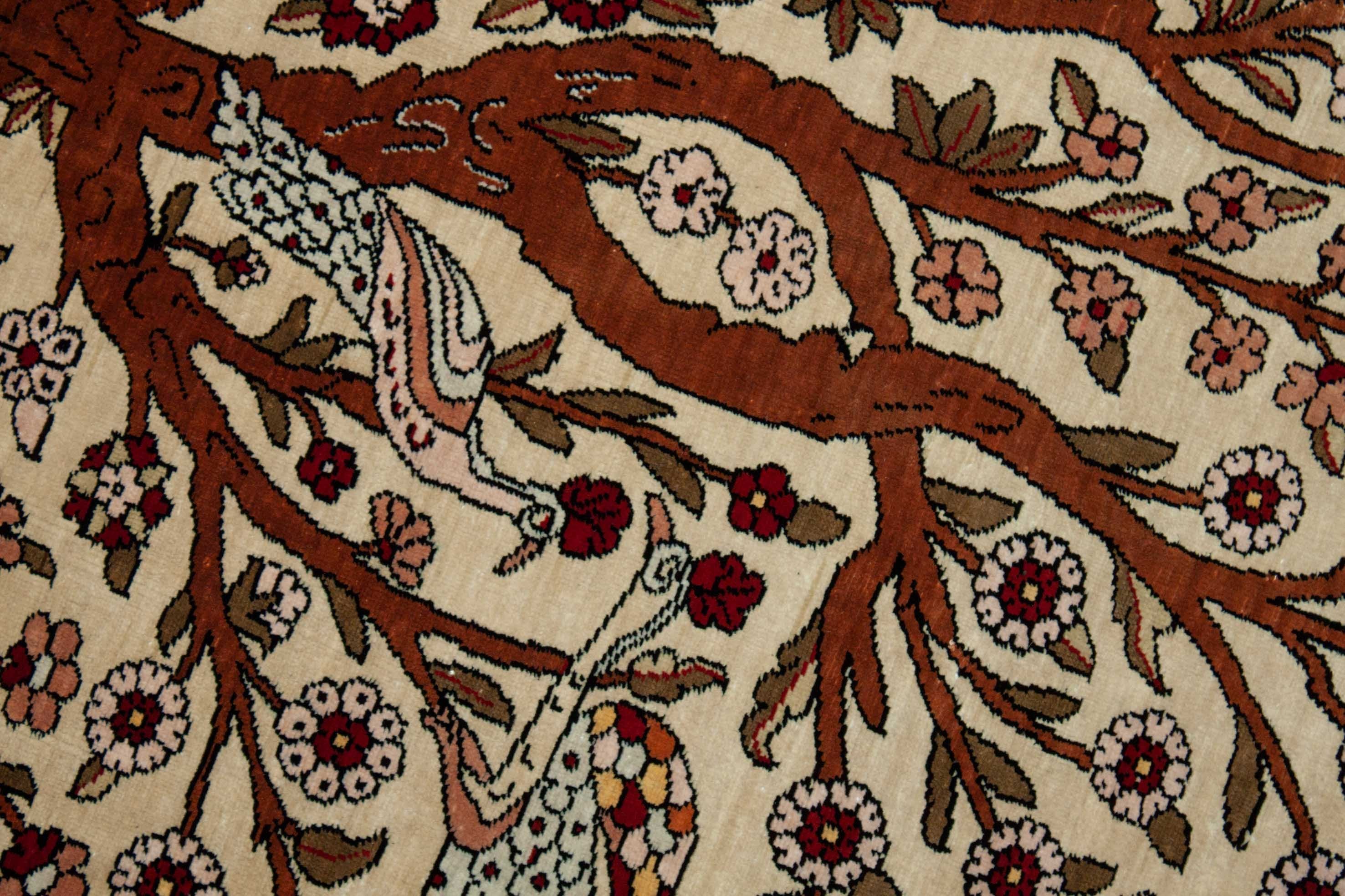 Bild vom Hereke aus reiner Seide mit Goldfäden Teppich - 2