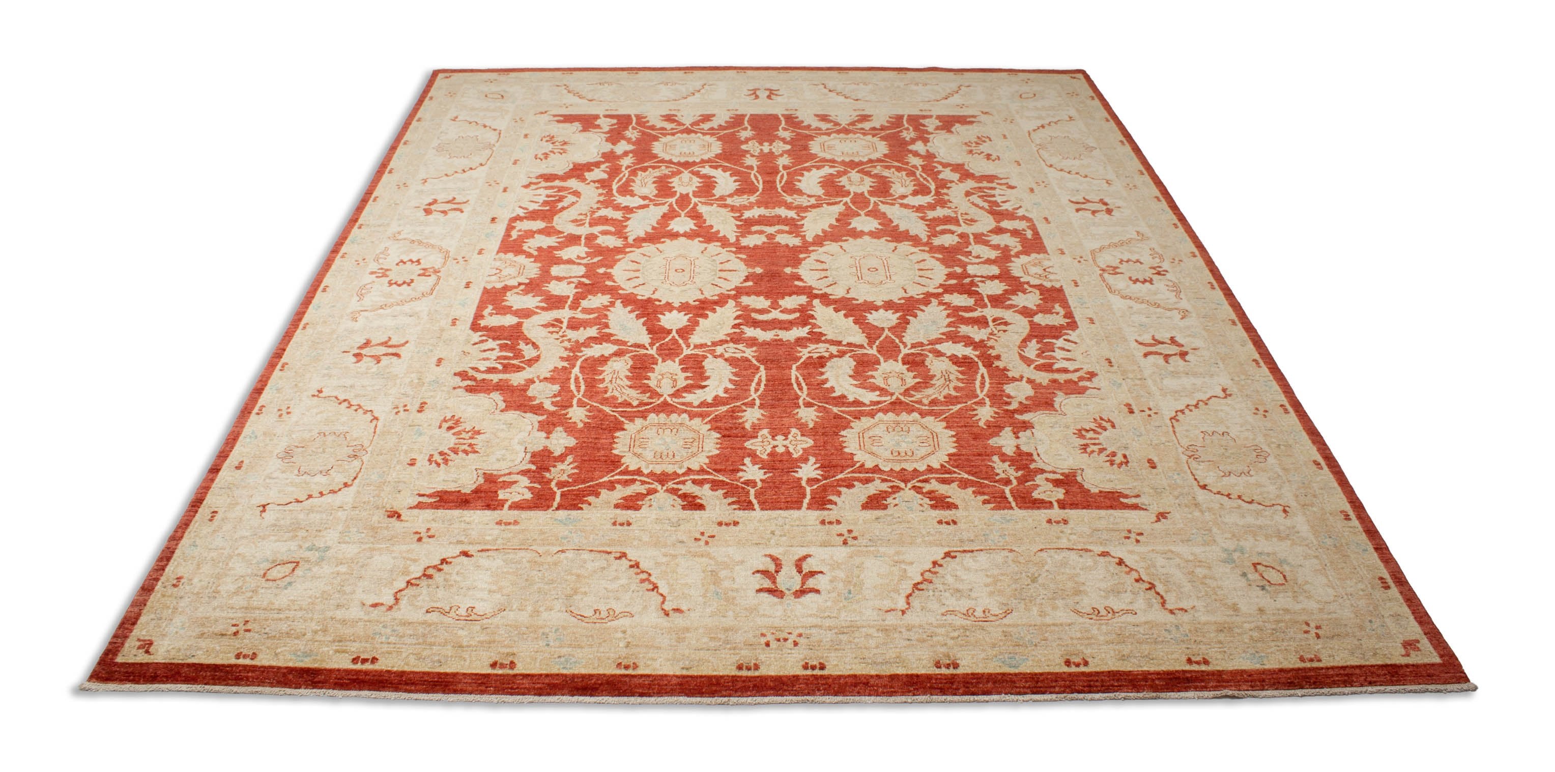 Eine Fotoaufnahme eines Farahan Teppichs.