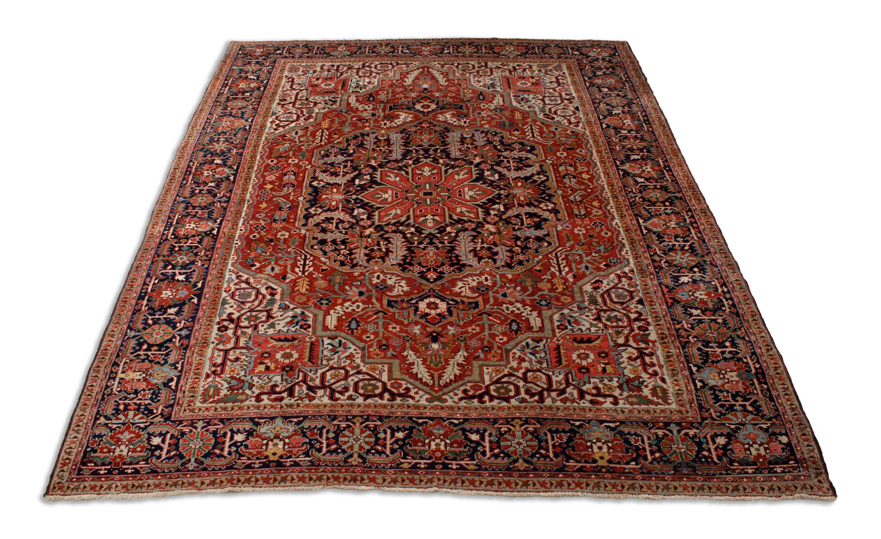 Eine Fotoaufnahme eines Heriz Teppichs.