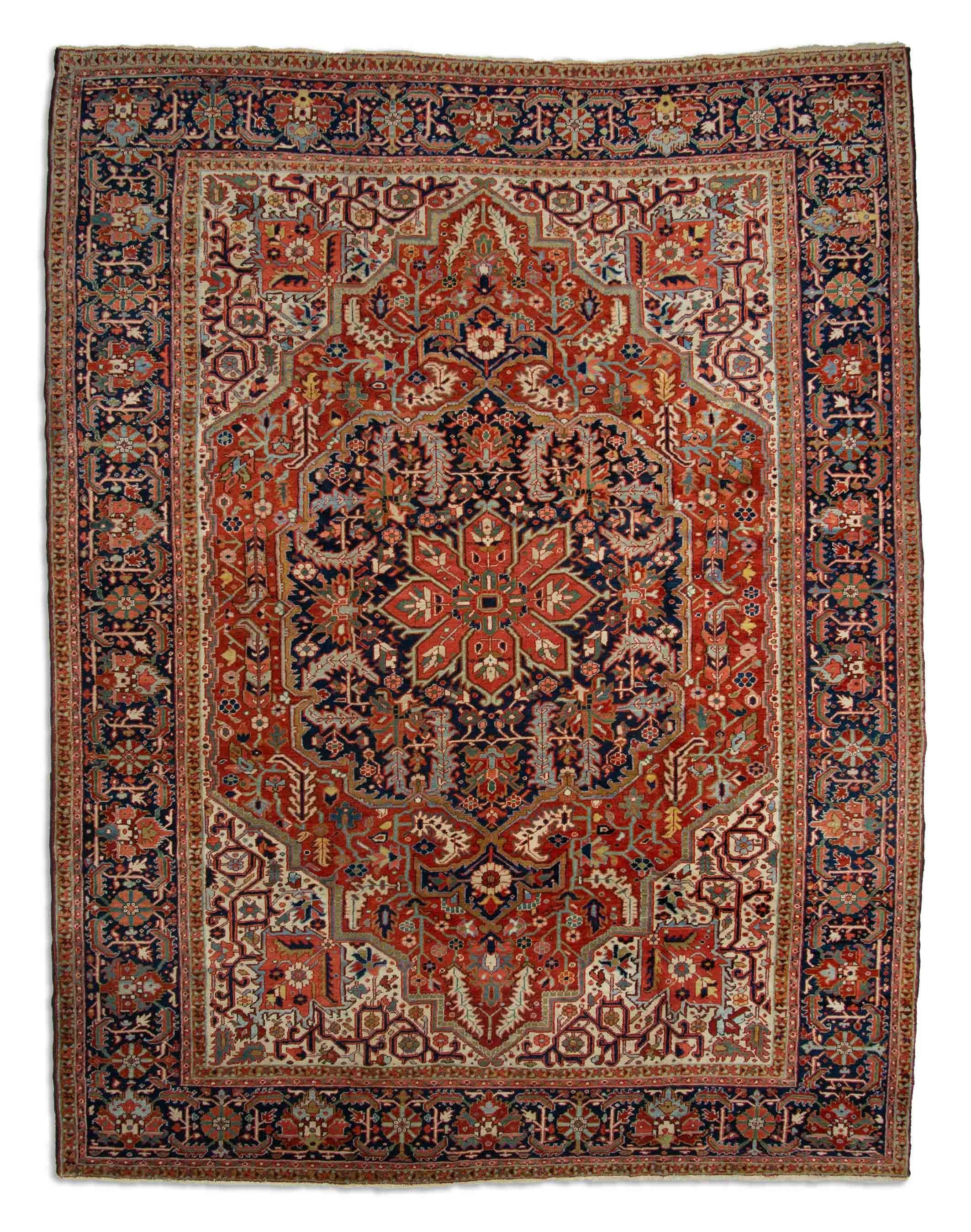 Eine Fotoaufnahme eines Heriz Teppichs.