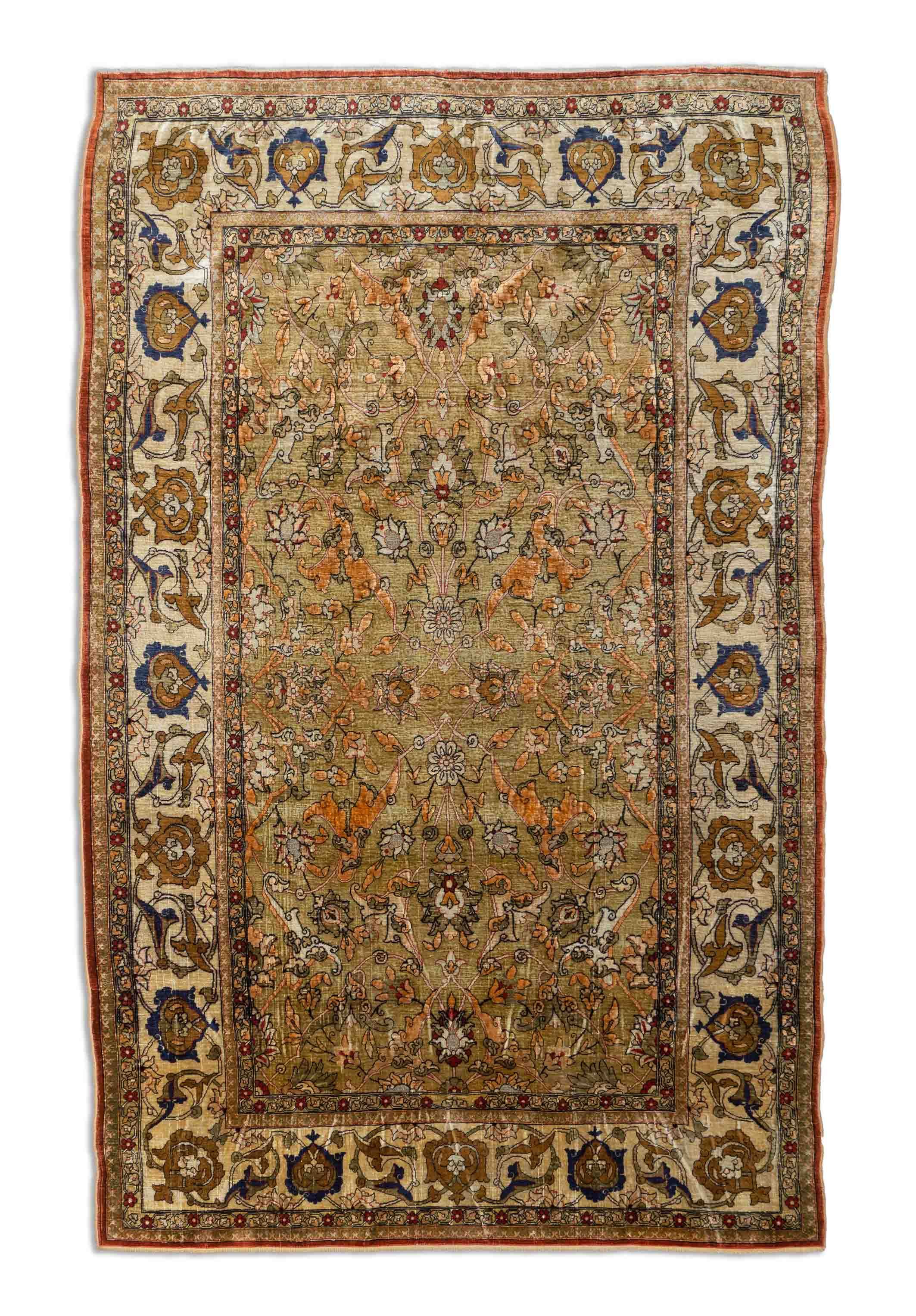 Eine Fotoaufnahme eines Hereke Teppichs.