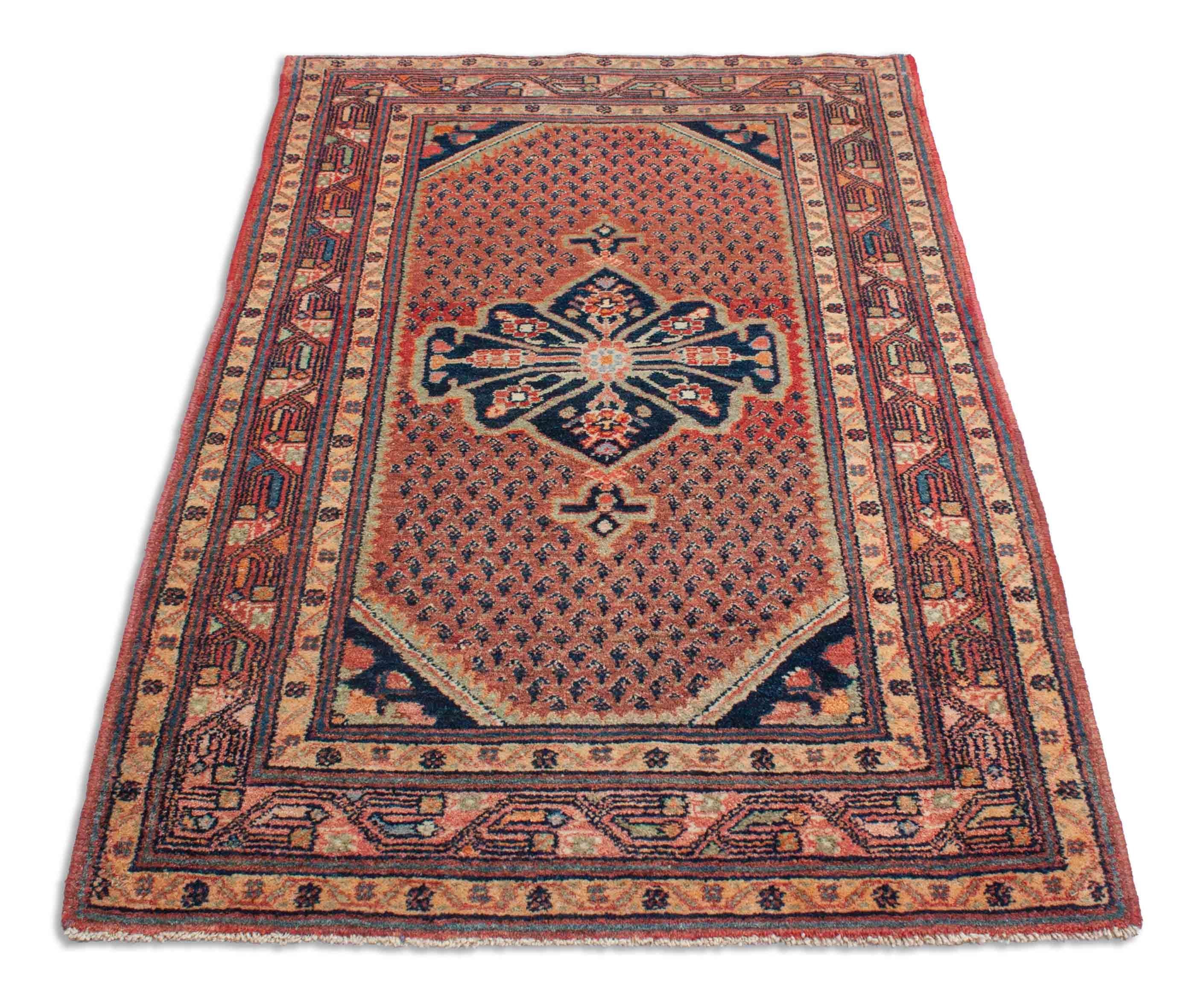 Eine Fotoaufnahme eines Hamadan Angelas Teppichs.