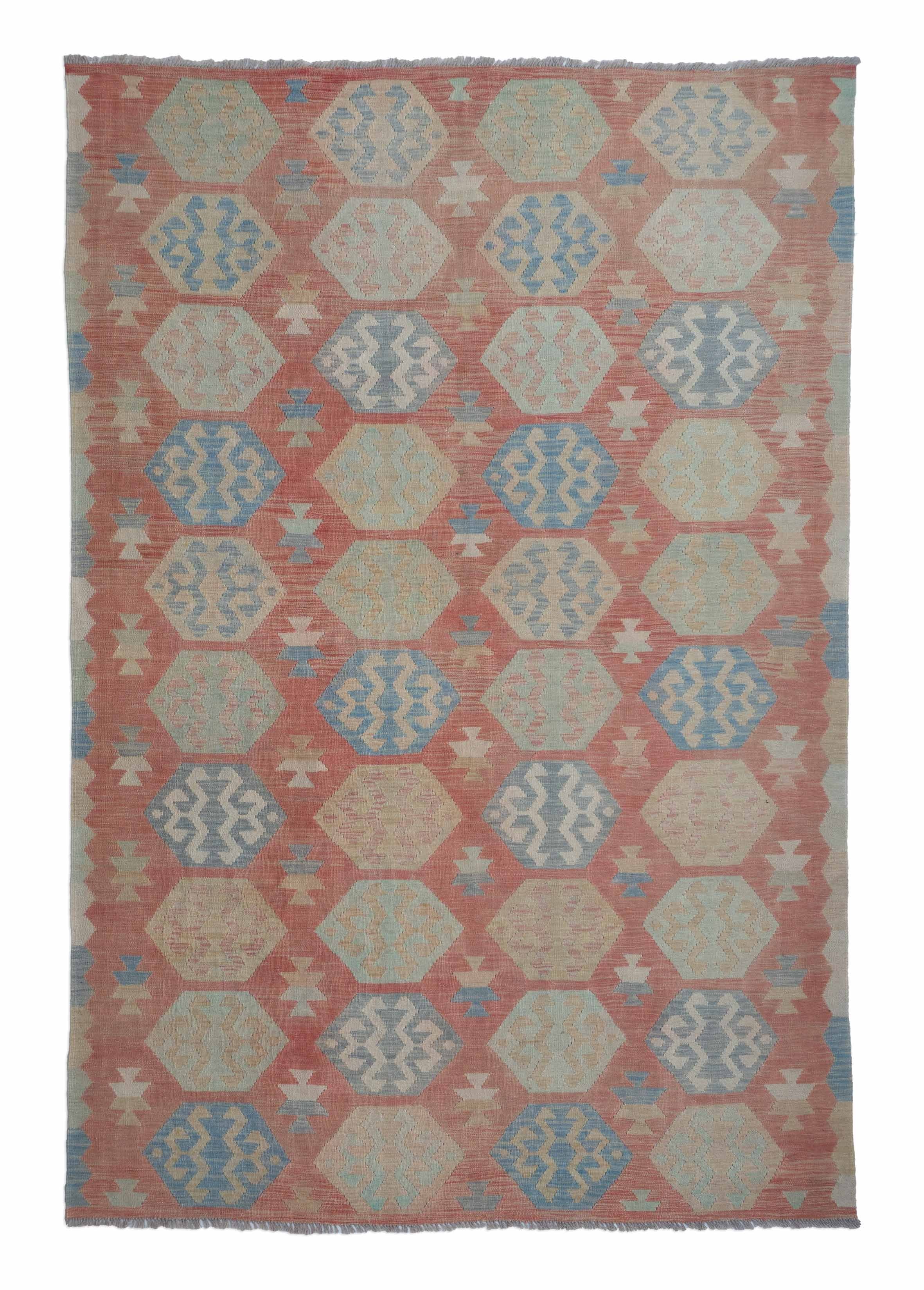 Eine Fotoaufnahme eines Kelim Teppichs.