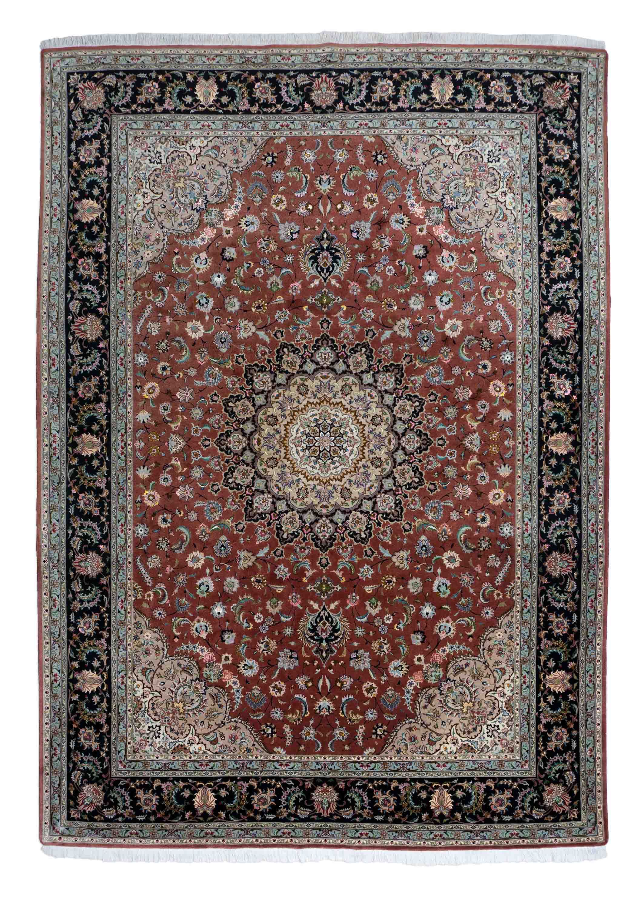 Eine Fotoaufnahme eines Täbriz Teppichs.