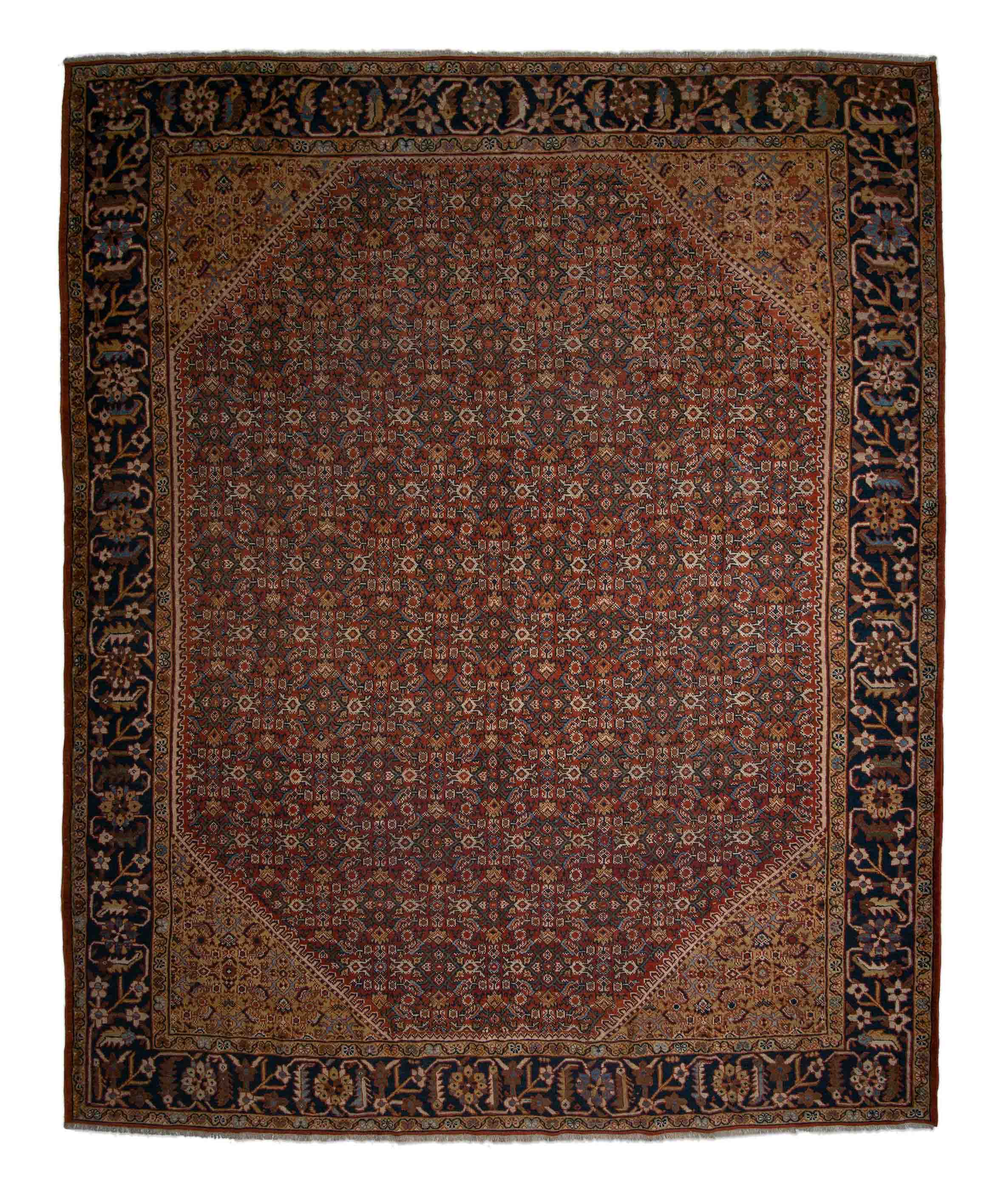 Eine Fotoaufnahme eines Mahal Teppichs.