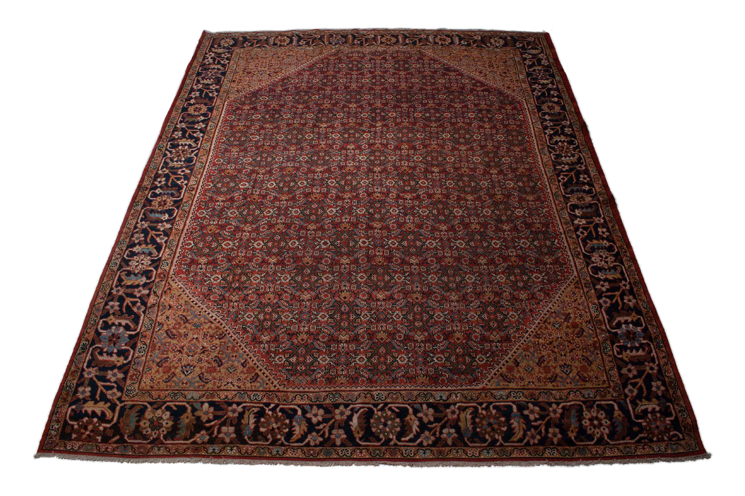 Eine Fotoaufnahme eines Mahal Teppichs.