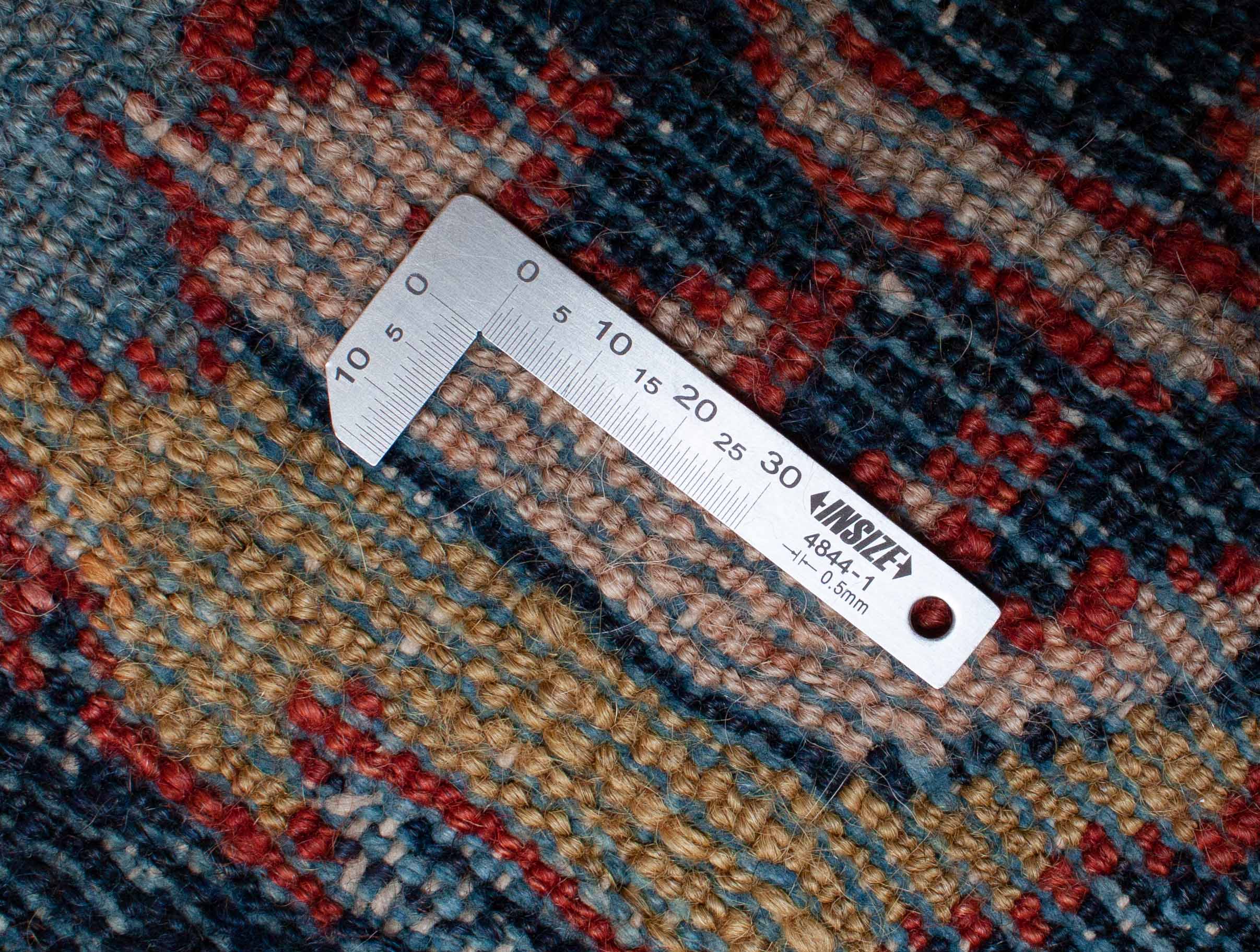 Eine Fotoaufnahme eines Mahal Teppichs.