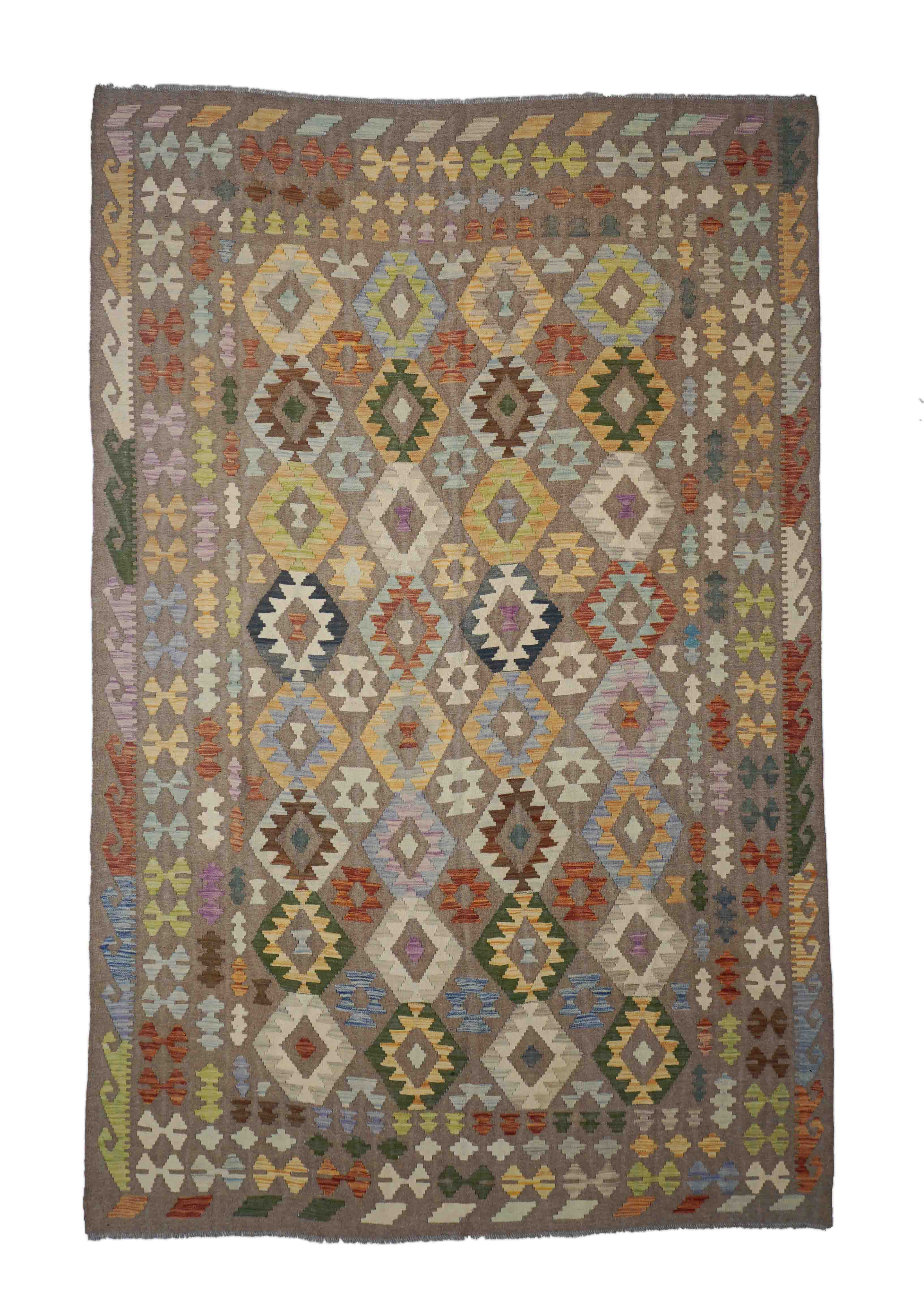 Eine Fotoaufnahme eines Kelim Teppichs.