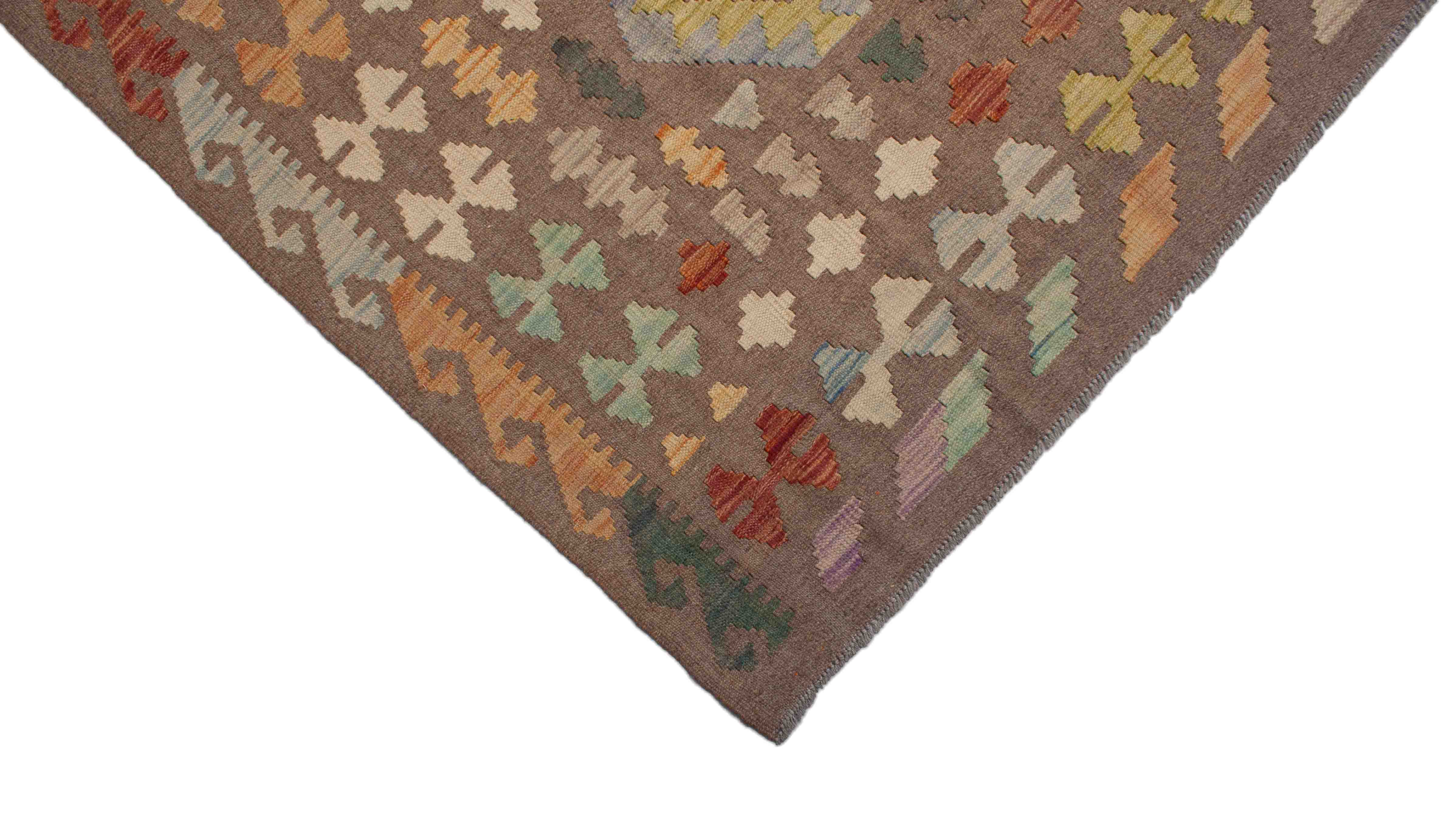 Eine Fotoaufnahme eines Kelim Teppichs.