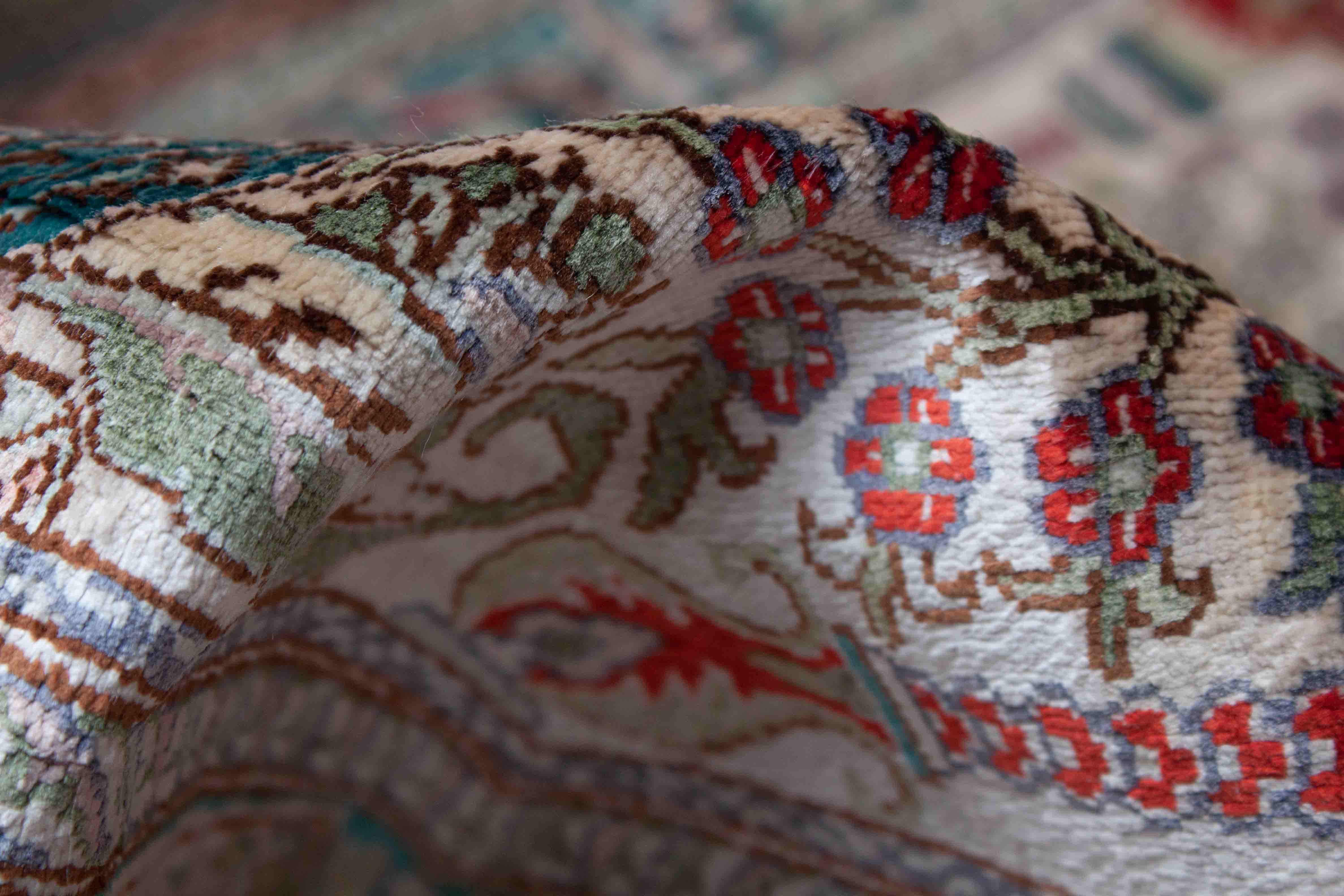 Chinesischer Hereke aus reiner Seide | 90 cm x 63 cm | Nr. 20127