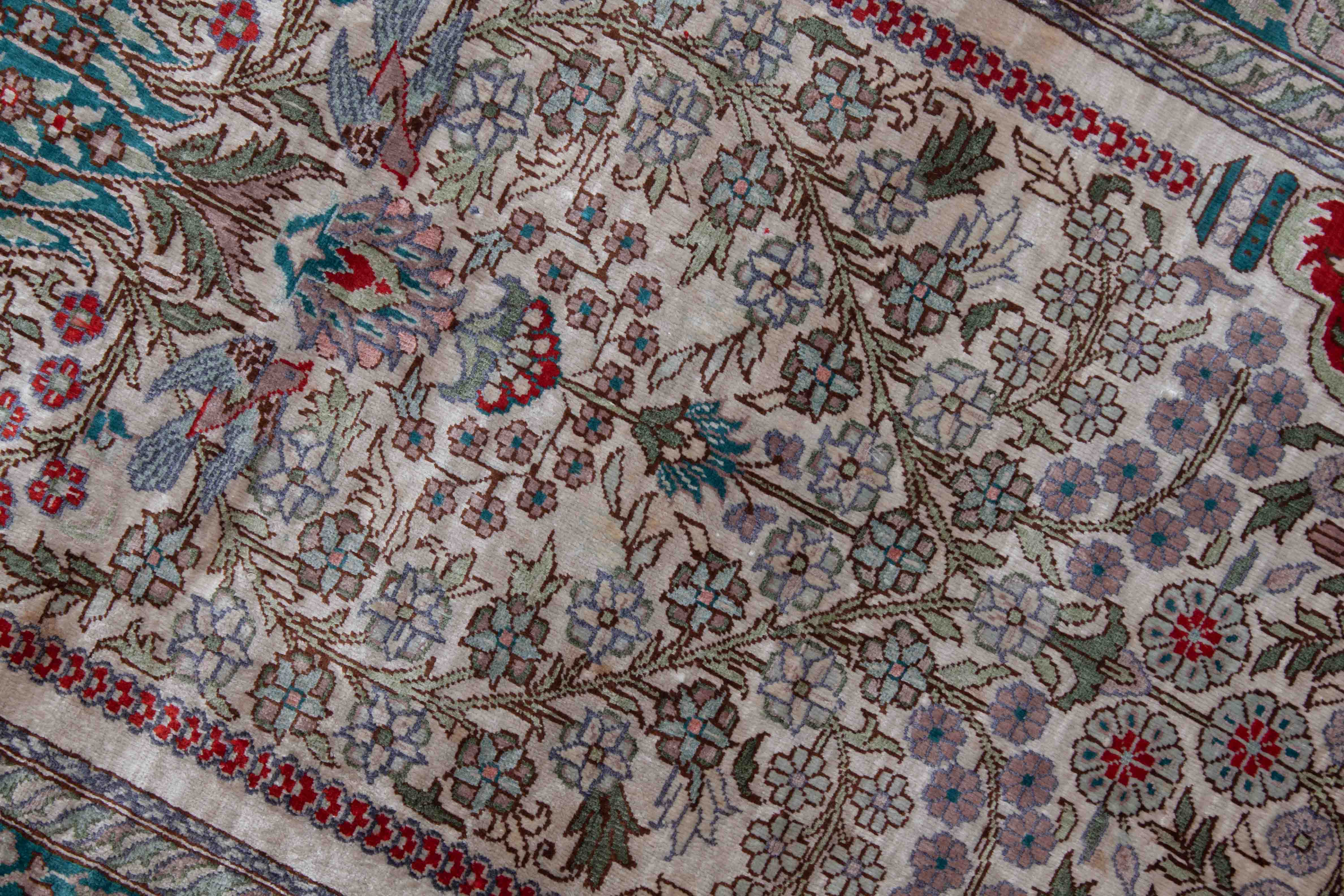 Chinesischer Hereke aus reiner Seide | 90 cm x 63 cm | Nr. 20127