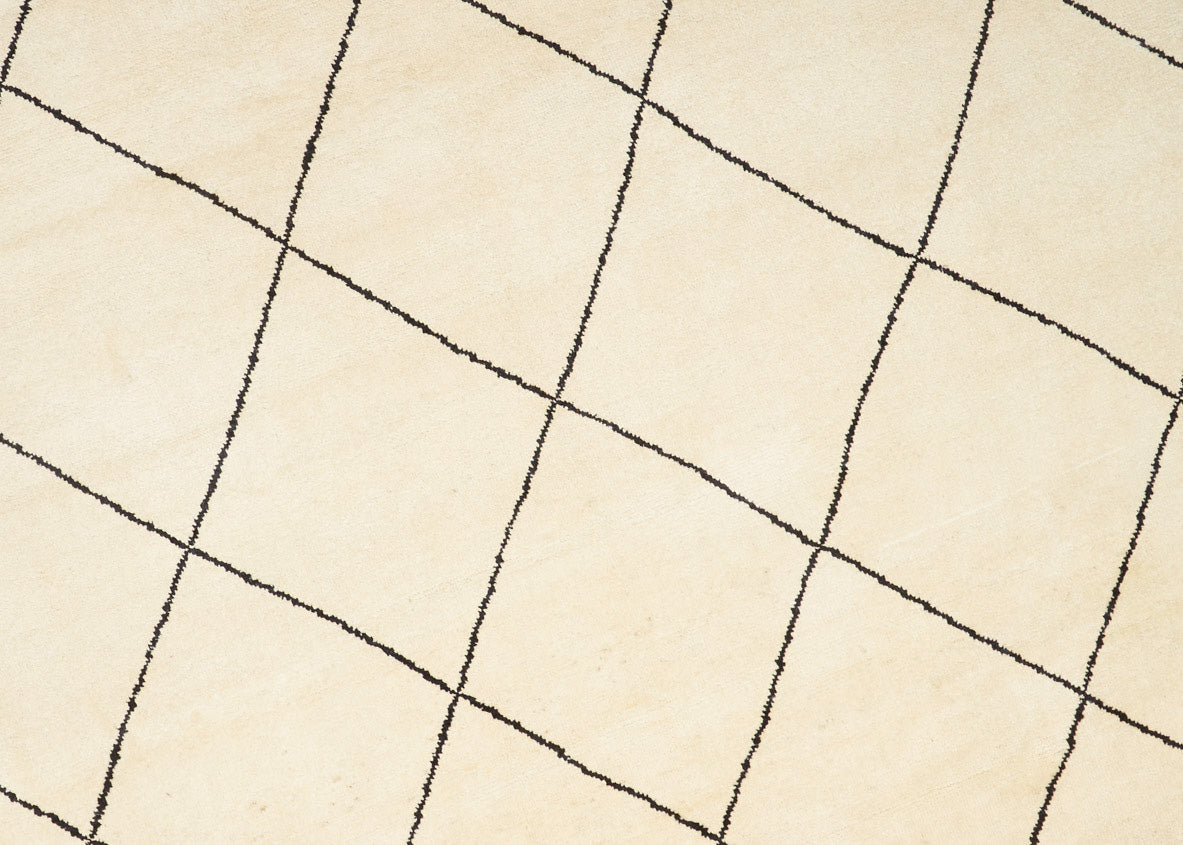 Moderner Beni Teppich mit Rauten in beige und 315 cm x 247 cm groß