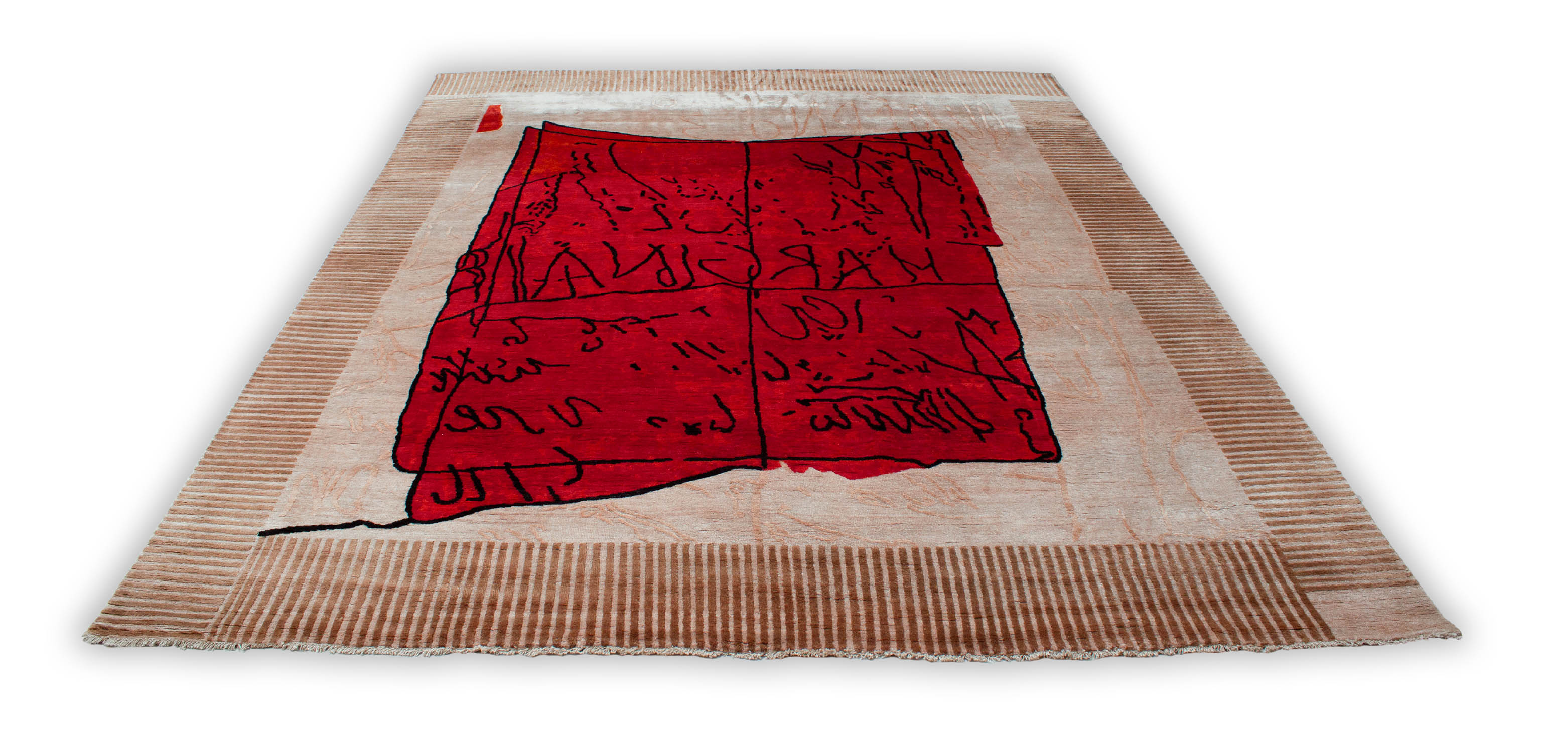 Moderner Mood Teppich in bordeau und 309 cm x 248 cm groß