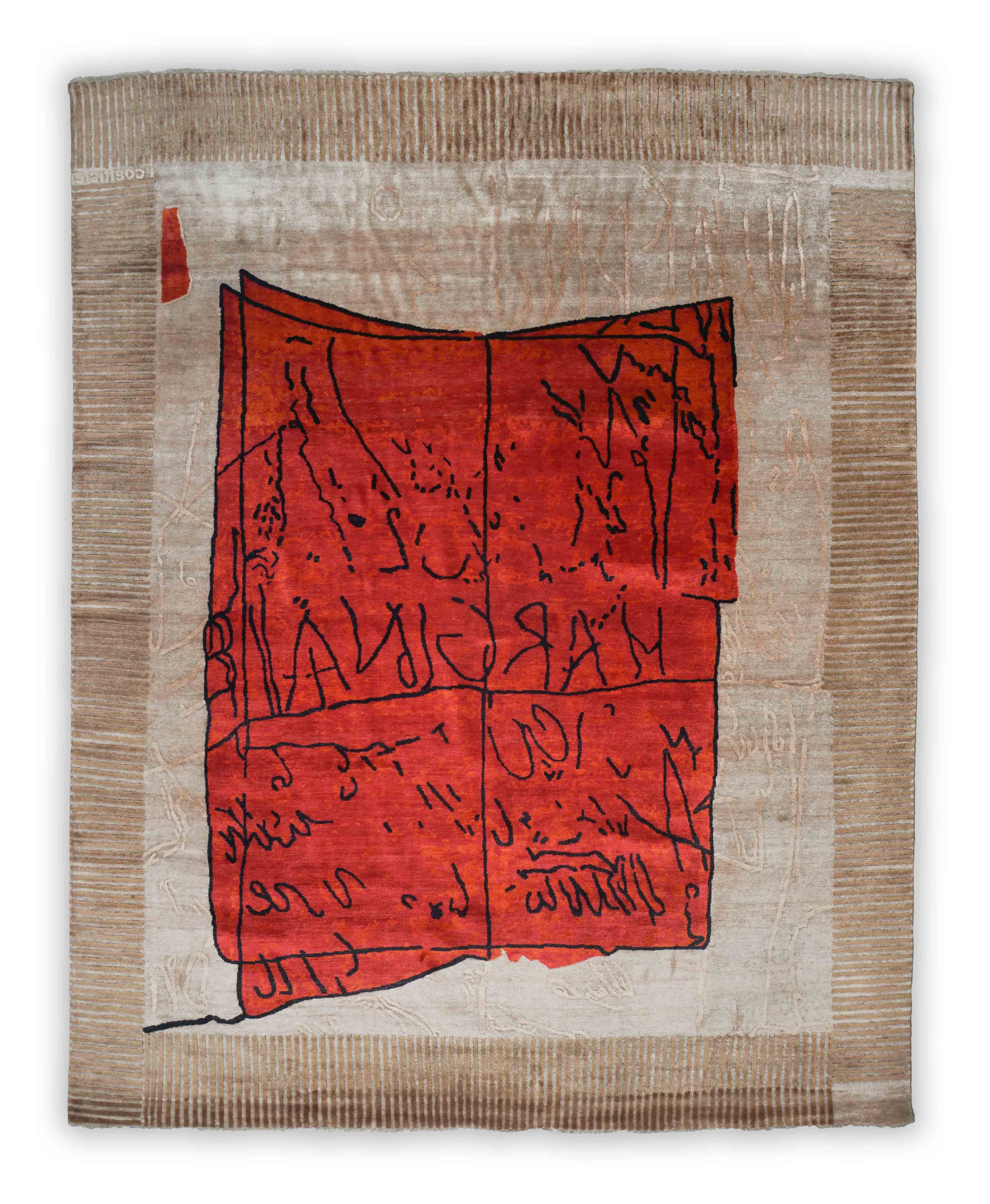 Moderner Mood Teppich in bordeau und 309 cm x 248 cm groß