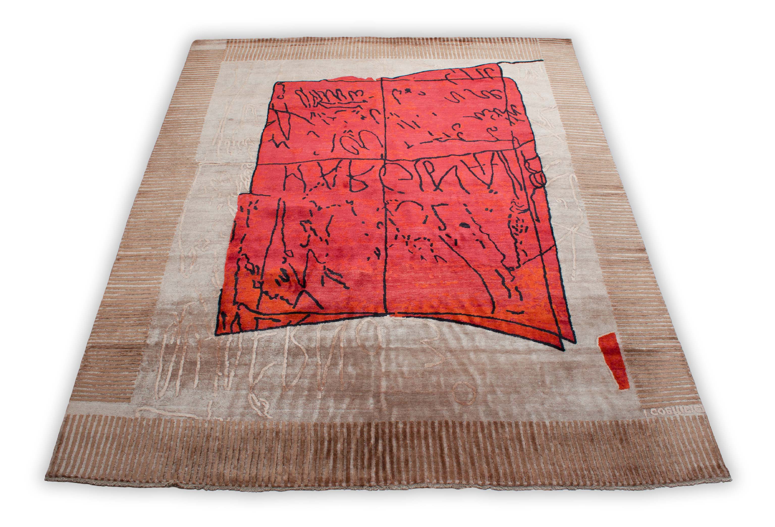 Moderner Mood Teppich in bordeau und 309 cm x 248 cm groß