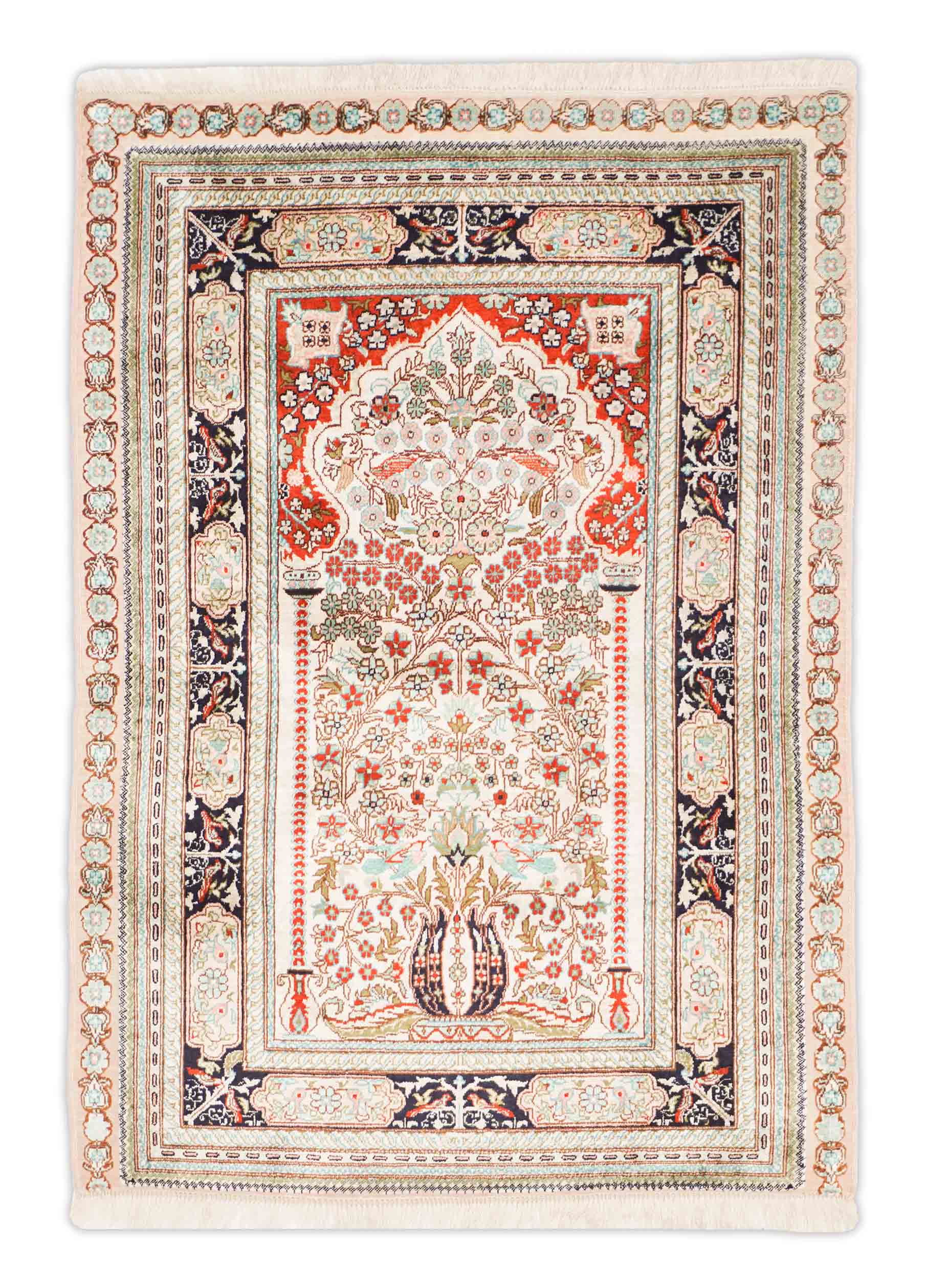 Chinesischer Hereke aus reiner Seide | 90 cm x 60 cm | Nr. 20721