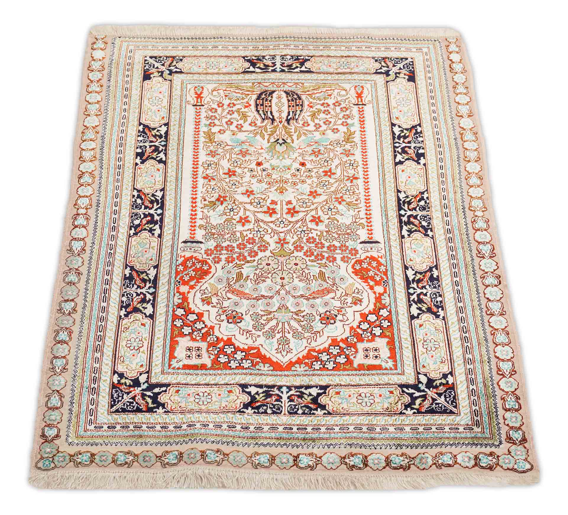 Chinesischer Hereke aus reiner Seide | 90 cm x 60 cm | Nr. 20721