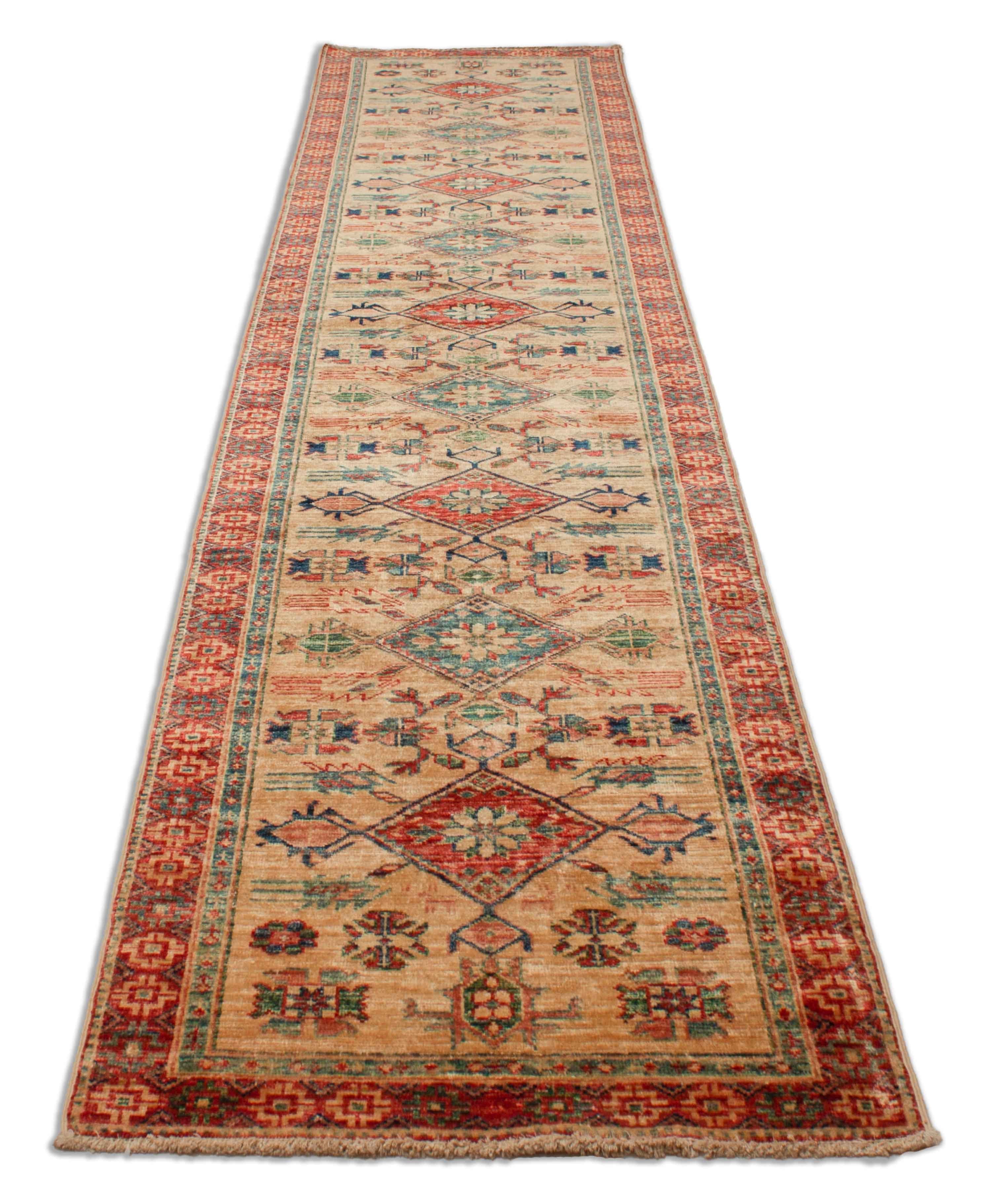 Eine Fotoaufnahme eines Kazak Teppichs.