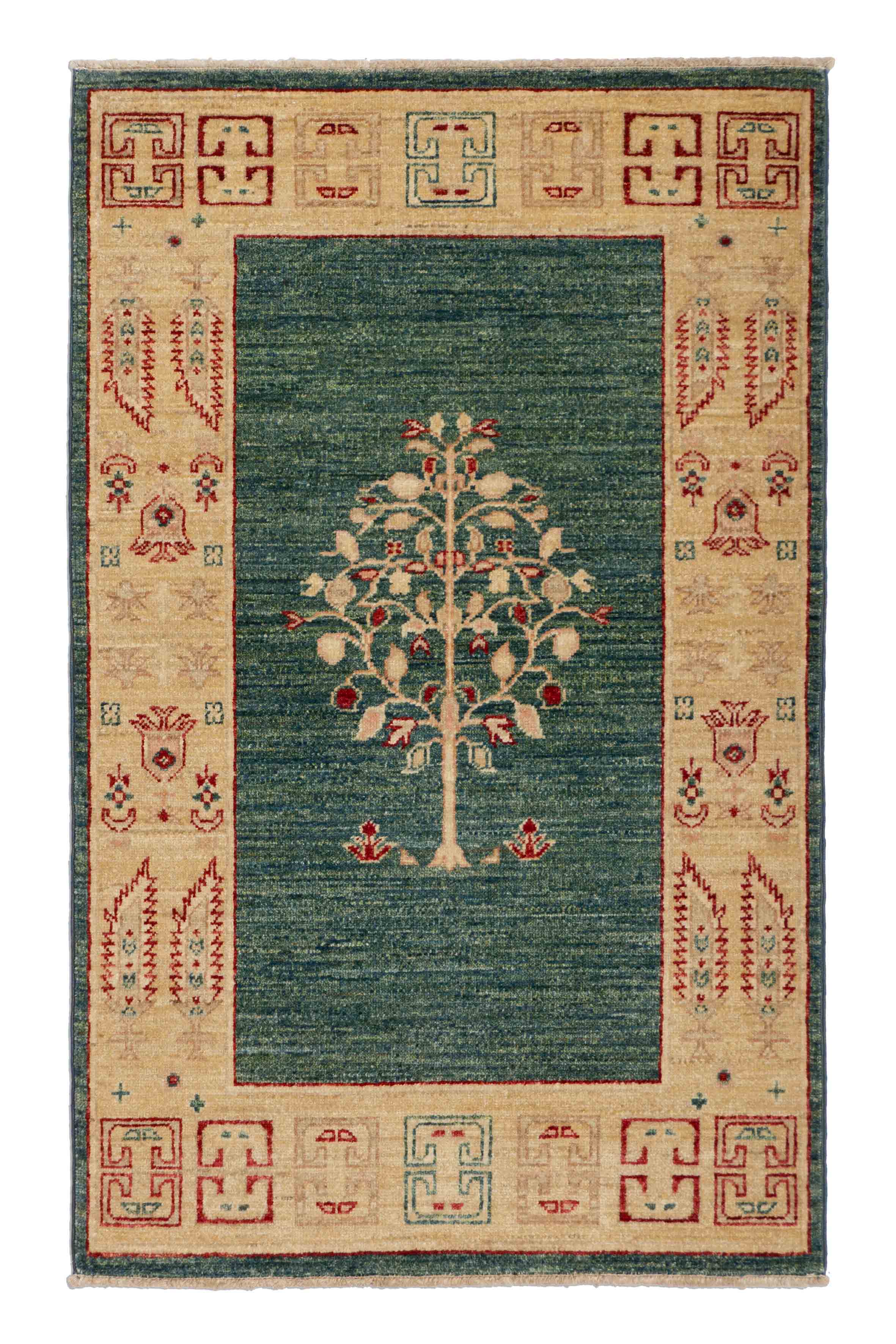 Eine Fotoaufnahme eines Farahan Teppichs.