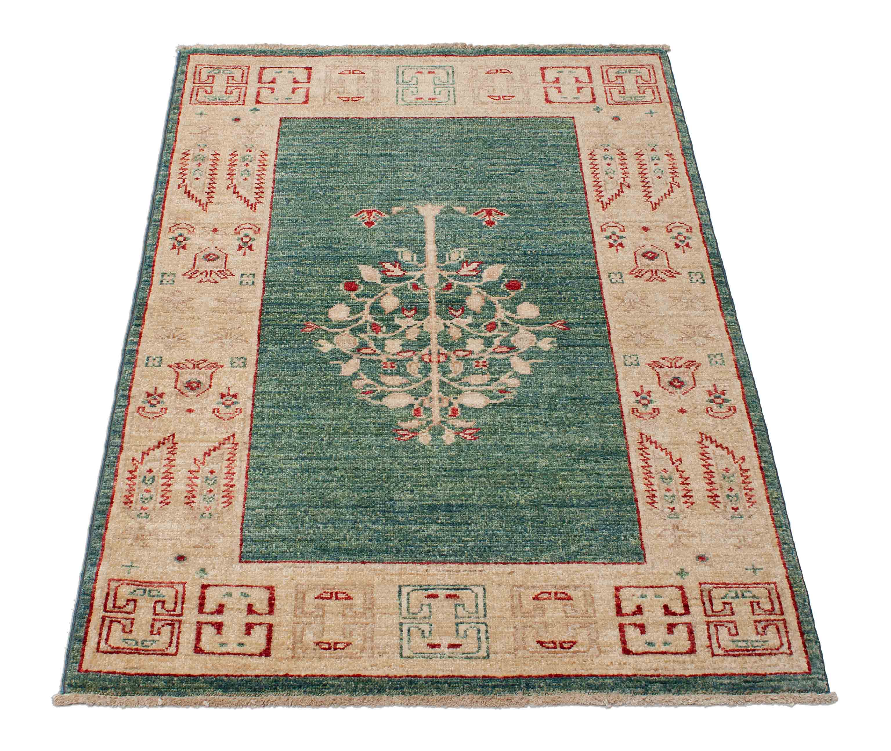 Eine Fotoaufnahme eines Farahan Teppichs.