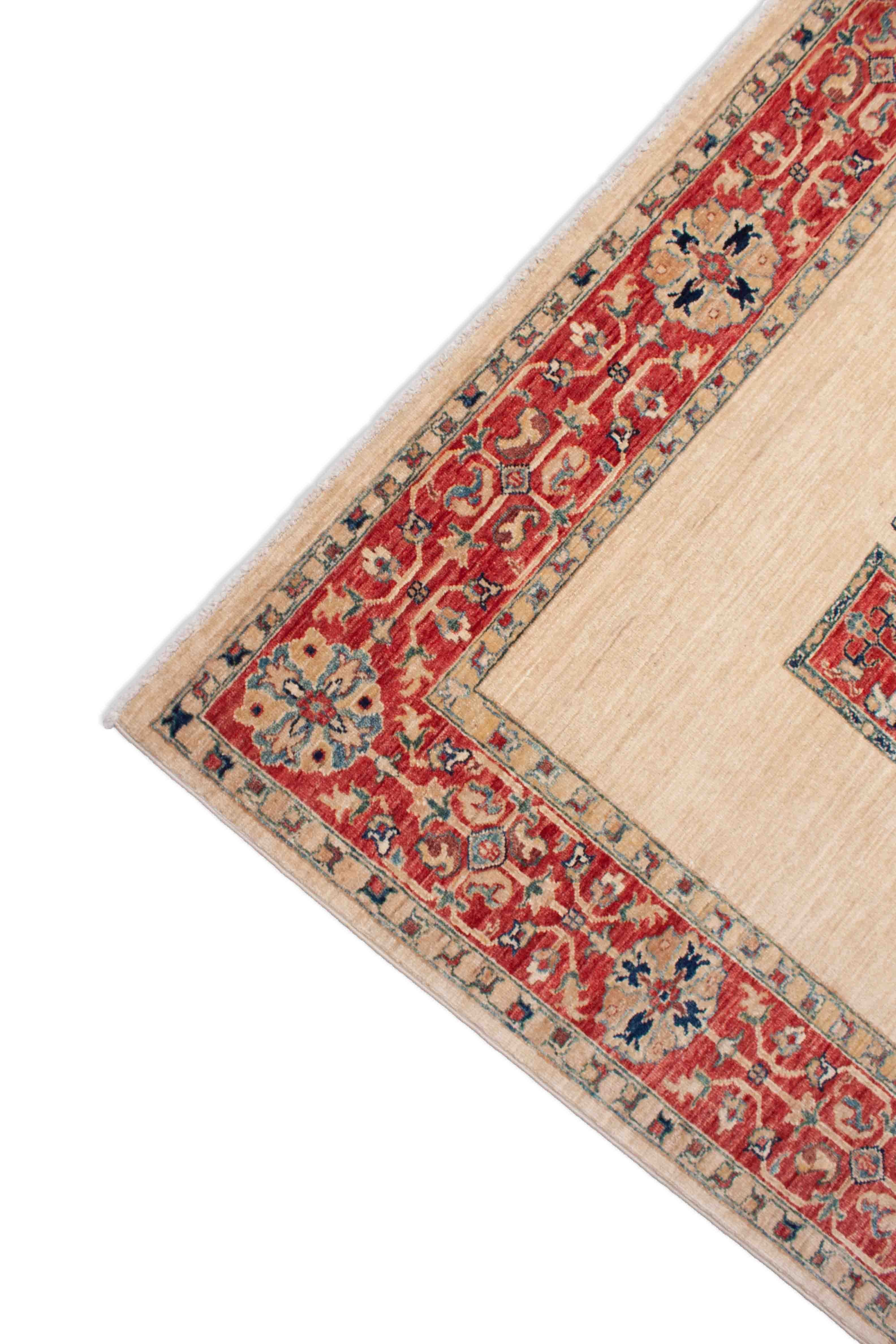 Eine Fotoaufnahme eines Bakhtiari Feldermuster Teppich Teppichs.