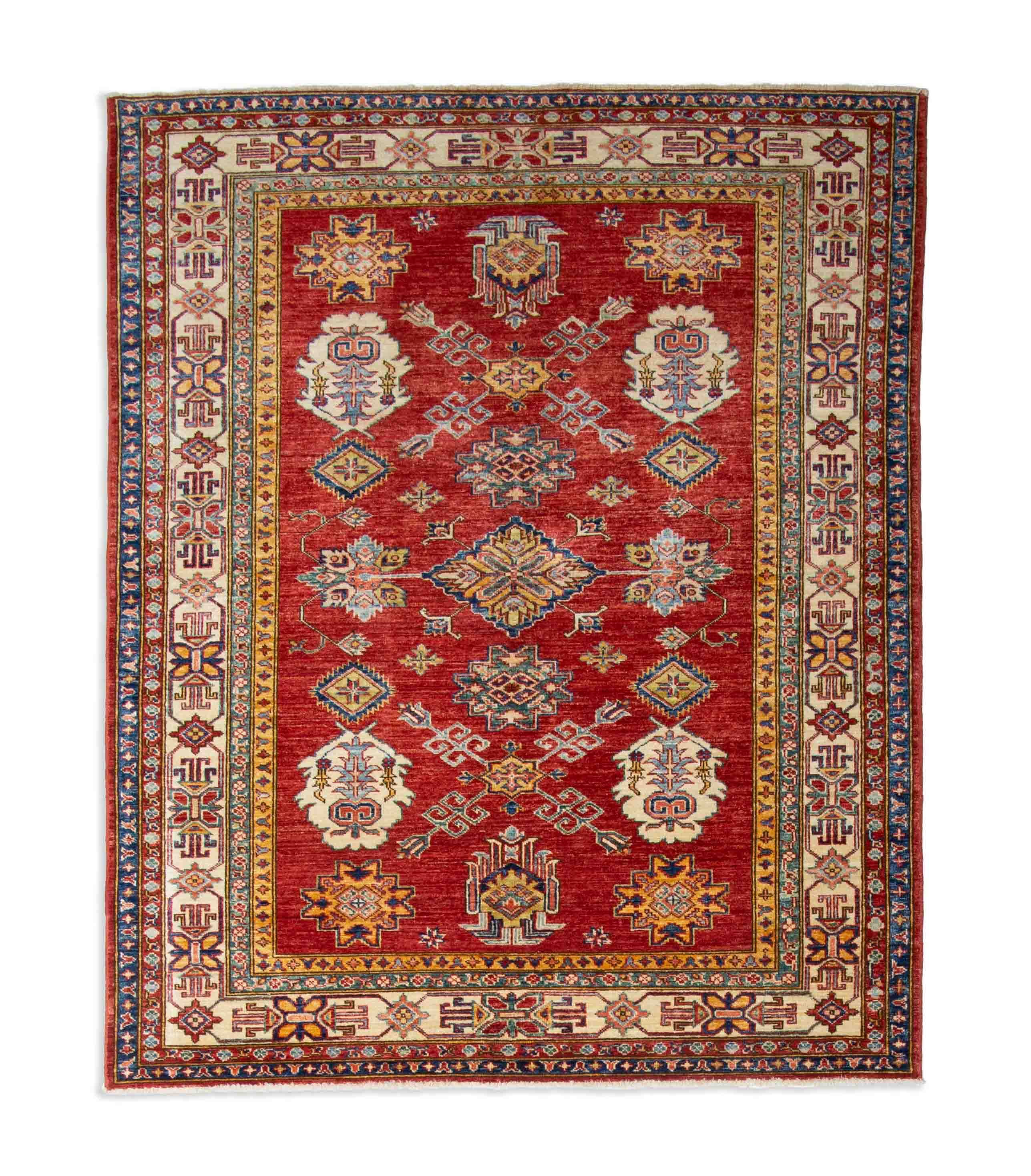 Eine Fotoaufnahme eines Kazak Teppichs.