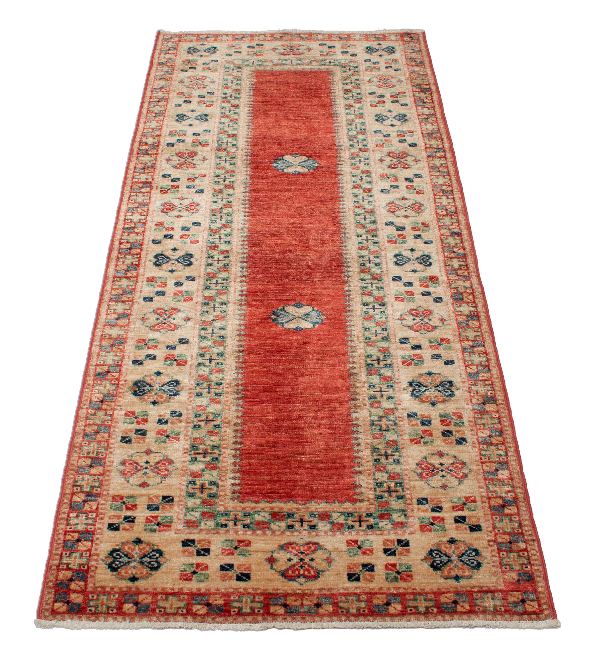 Eine Fotoaufnahme eines Kazak Teppichs.