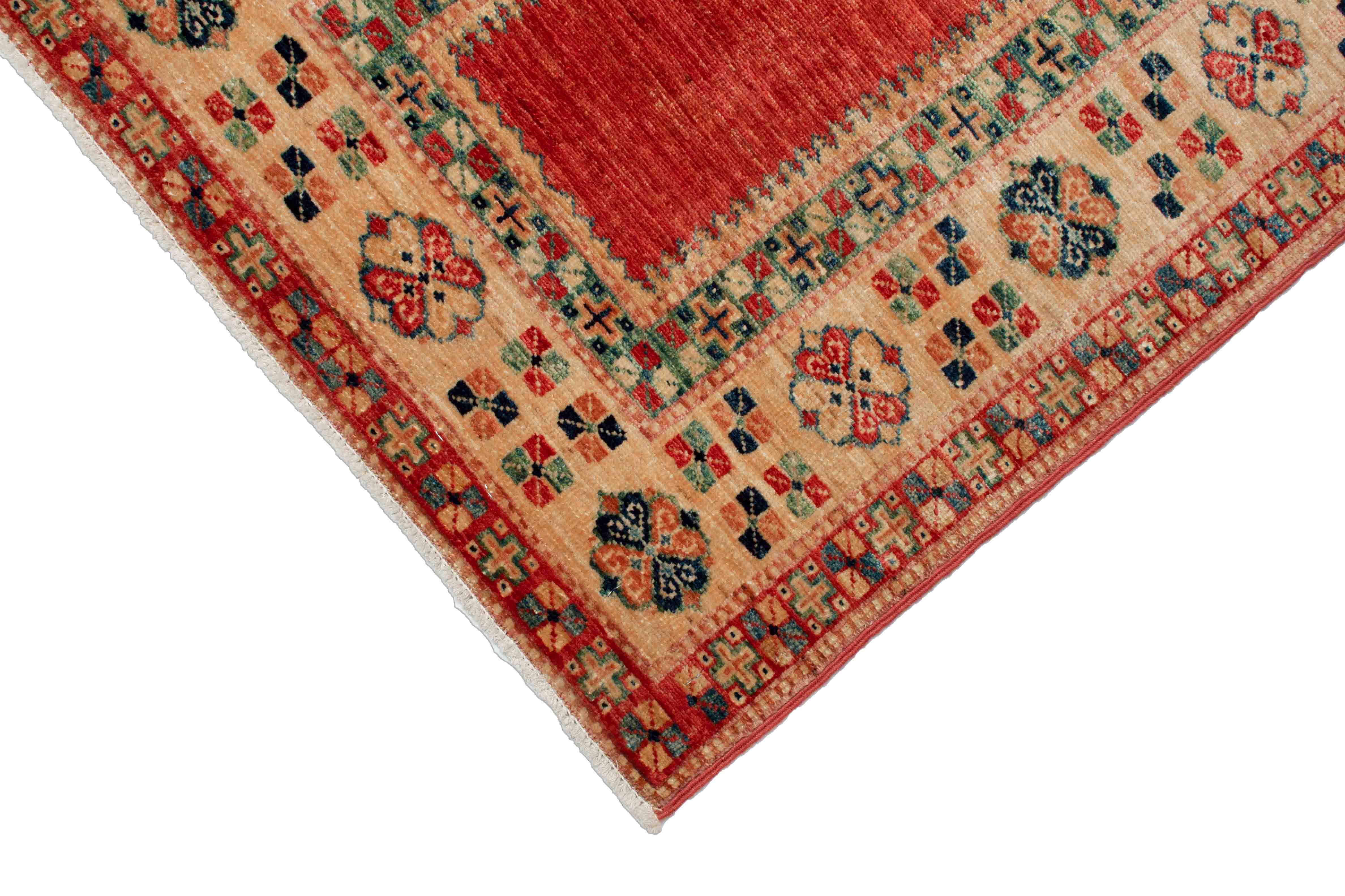 Eine Fotoaufnahme eines Kazak Teppichs.