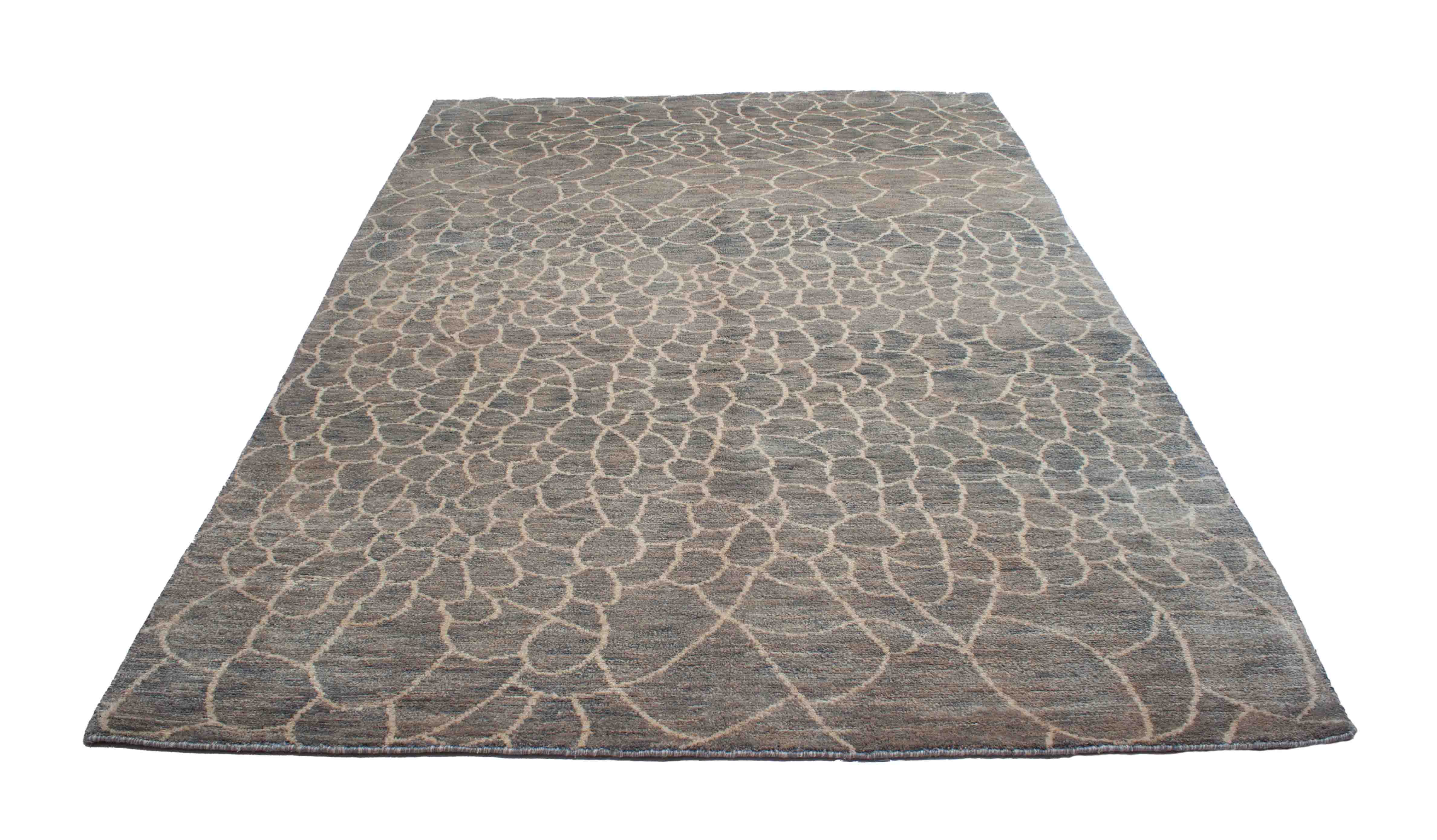 Moderner Beni Berber Teppich in hellgrau und 305 cm x 208 cm groß